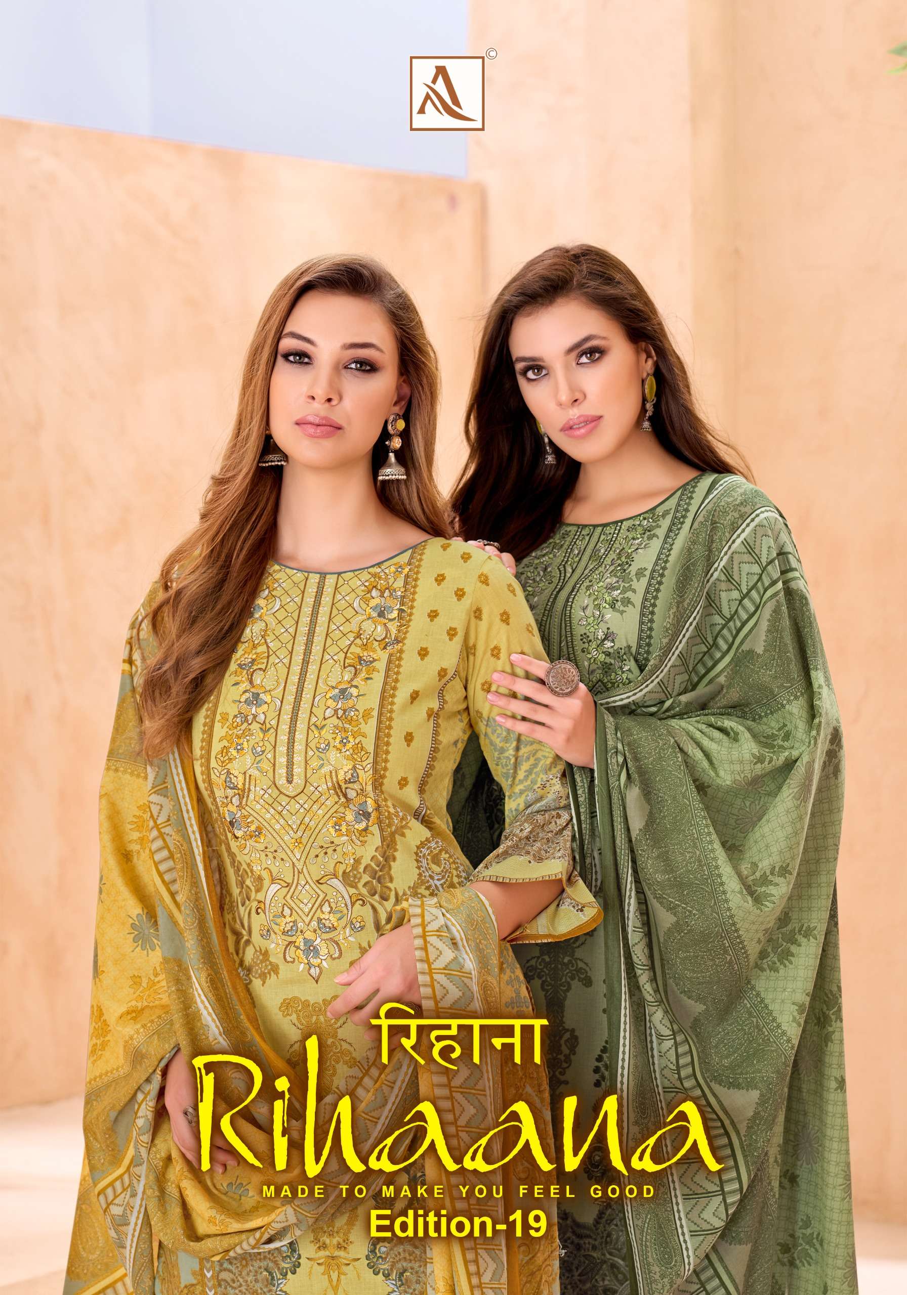 ALOK SUIT RIHAANA VOL 19 COTTON BEAUTIFUL PRINT SALWAR KAMEE...