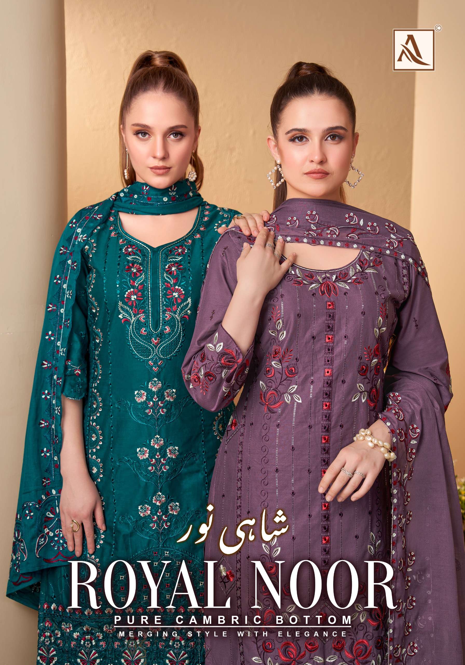 ALOK SUIT ROYAL NOOR COTTON WITH WORK SALWAR KAMEEZ COLLECTI...