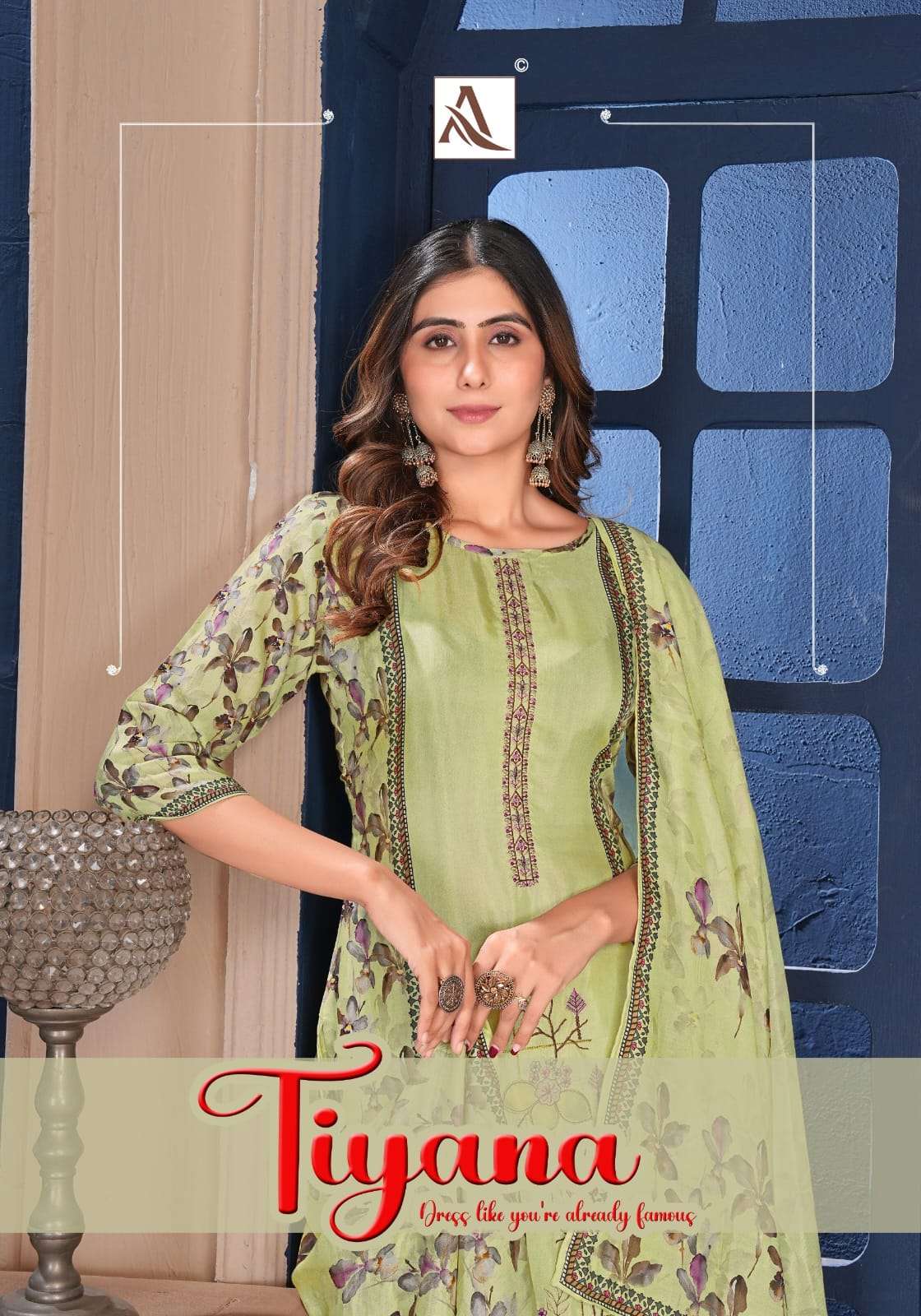 ALOK SUIT TIYANA MASLIN DESIGNER EPIL WORK LADIES DRESS UNST...