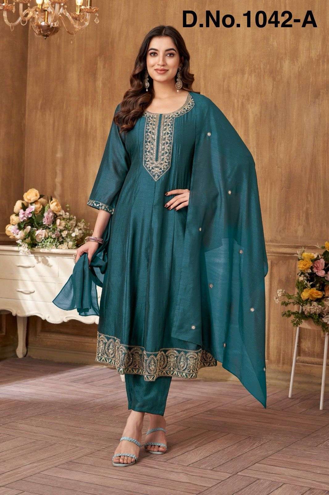 ANARKALI STYLE 1042 FUNCTION WEAR SALWAR SUIT CATALOGUE DEAL...