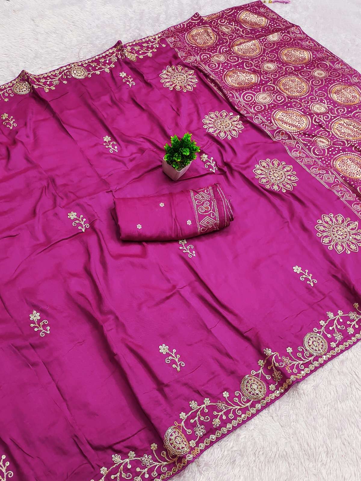 Anaya pure and soft satin fancy fabric saree reseller in sur...