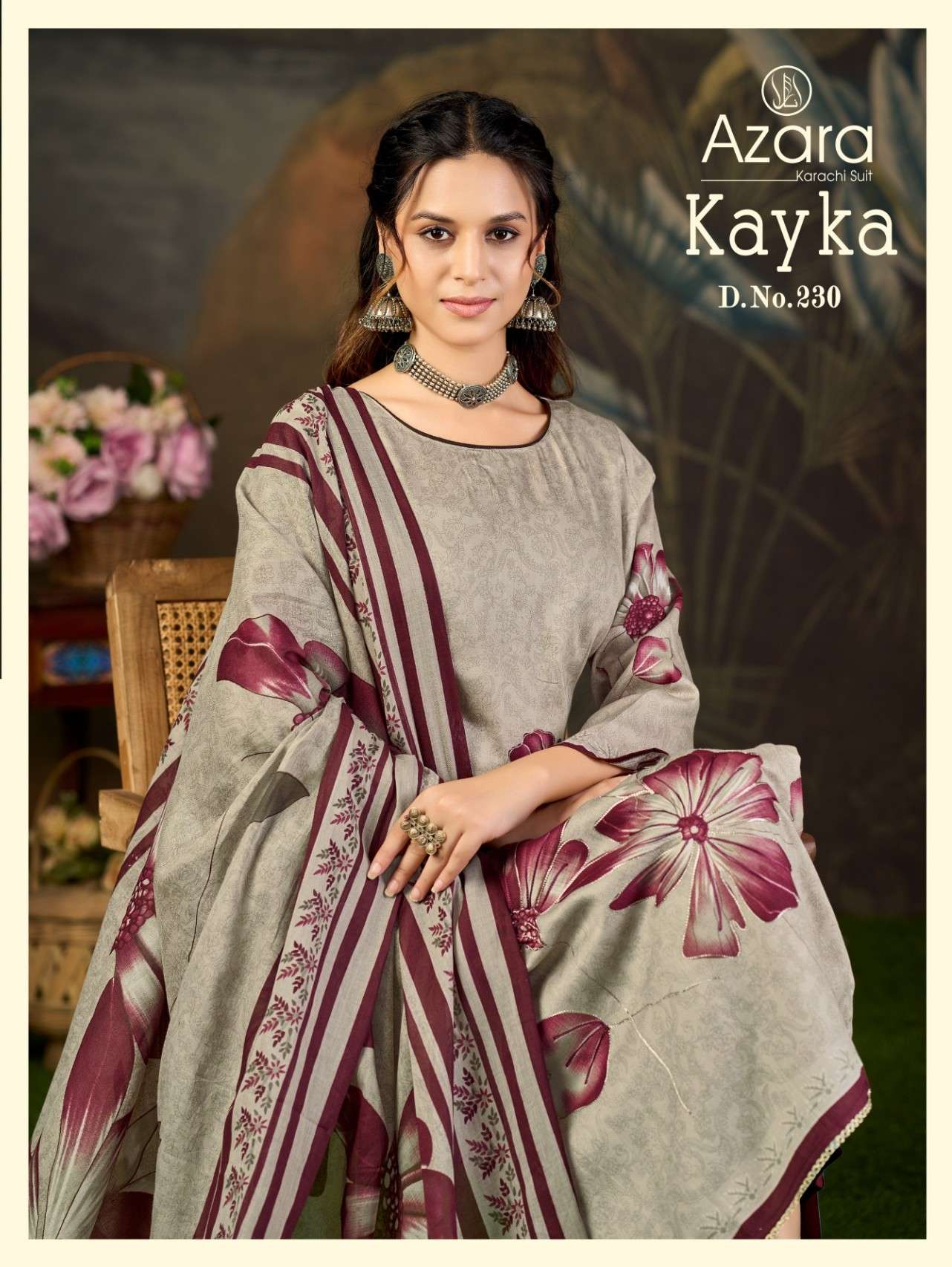 AZARA KAYKA 1230 HEAVY ZAM COTTON DESIGNER LADIES SUIT AT MA...