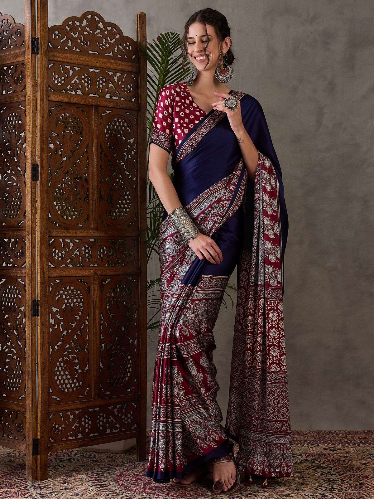 beautiful Ajrakh Luxe soft and pure  Semi modal fancy fabric...
