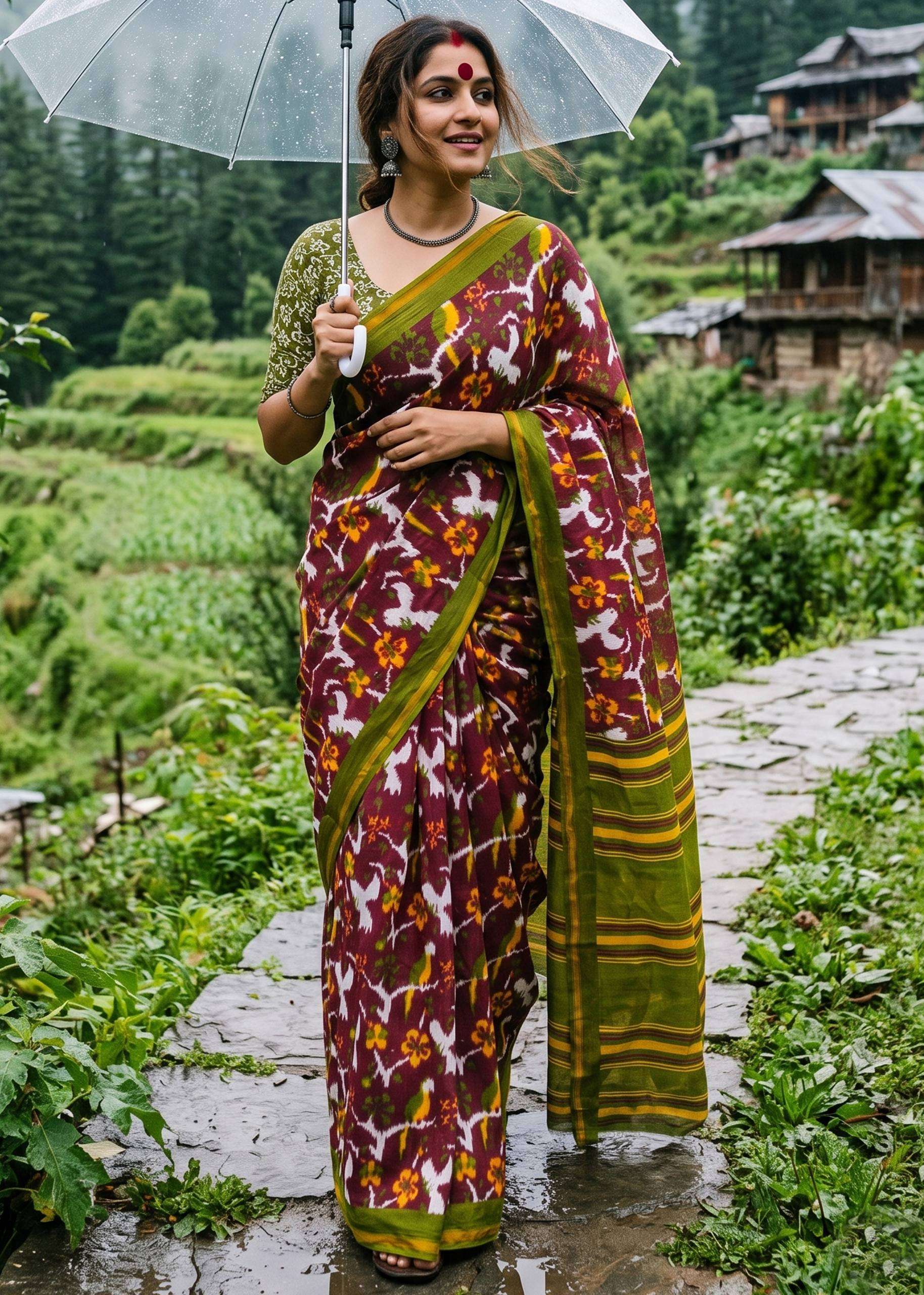  beautiful Bagru Block Print on Soft Maslin Cotton fabric s...