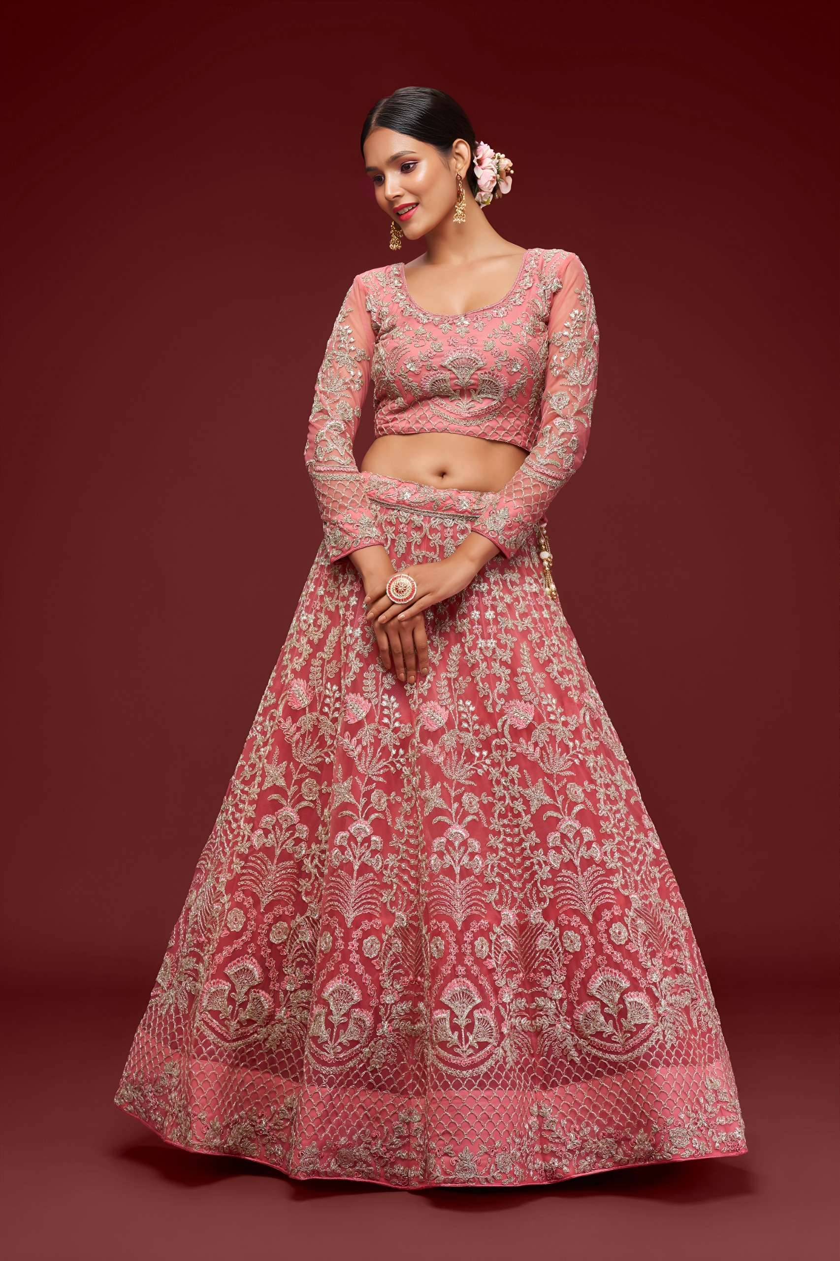 beautiful Pink colour Heavy and Designer art silk fancy fabr...