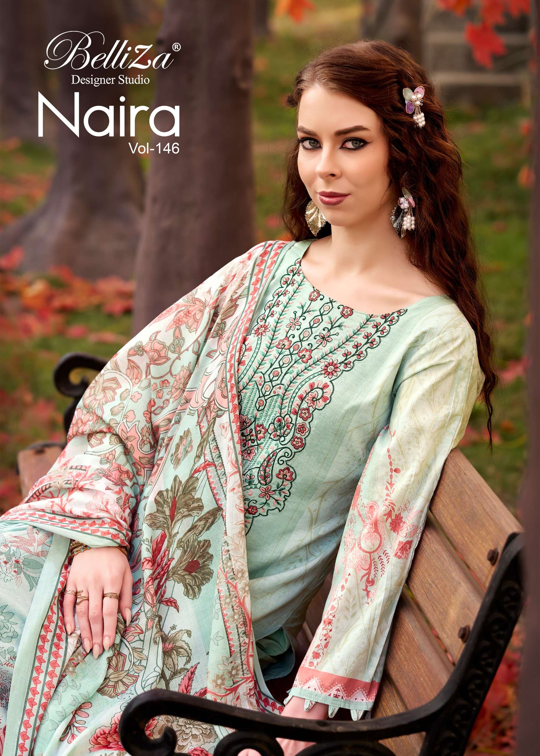 BELLIZA DESIGNER STUDIO NAIRA VOL 146 COTTON PRINT PAKISTANI...