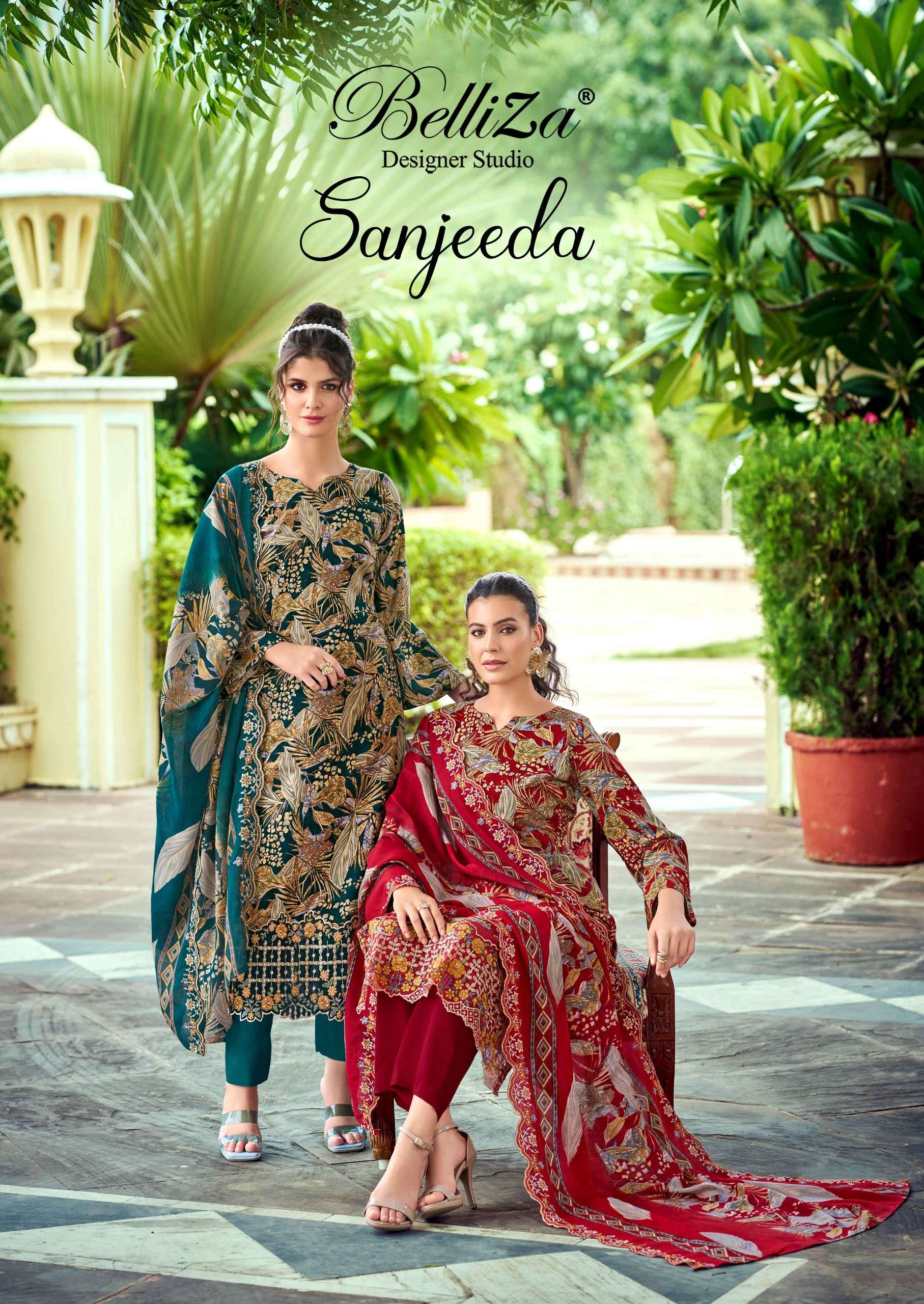 BELLIZA DESIGNER STUDIO SANJEEDA RAYON DIGITAL PRINT EXCLUSI...