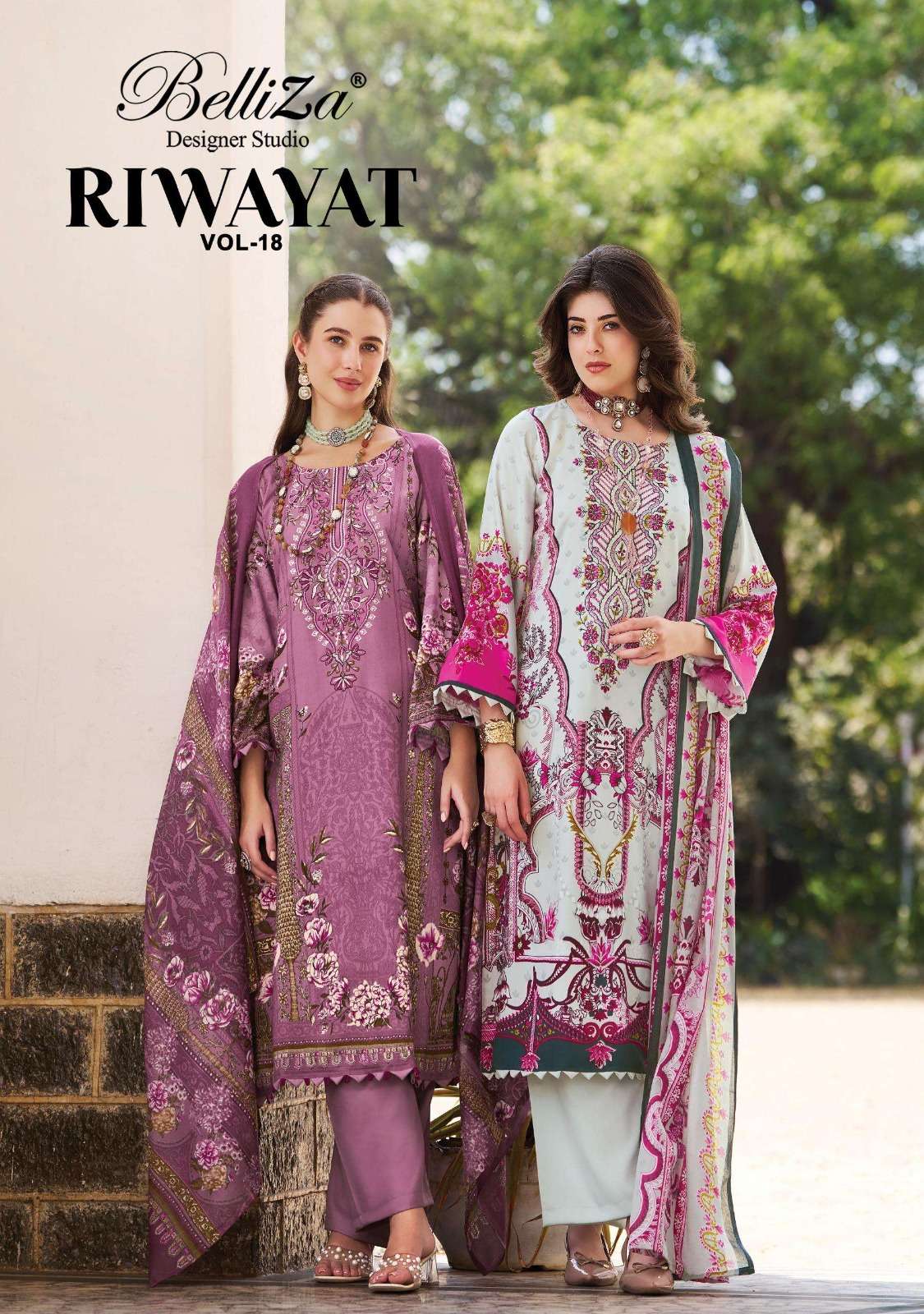 BELLIZA RIWAYAT VOL 18 RAYON DIGITAL PRINT PAKISTANI DRESS M...
