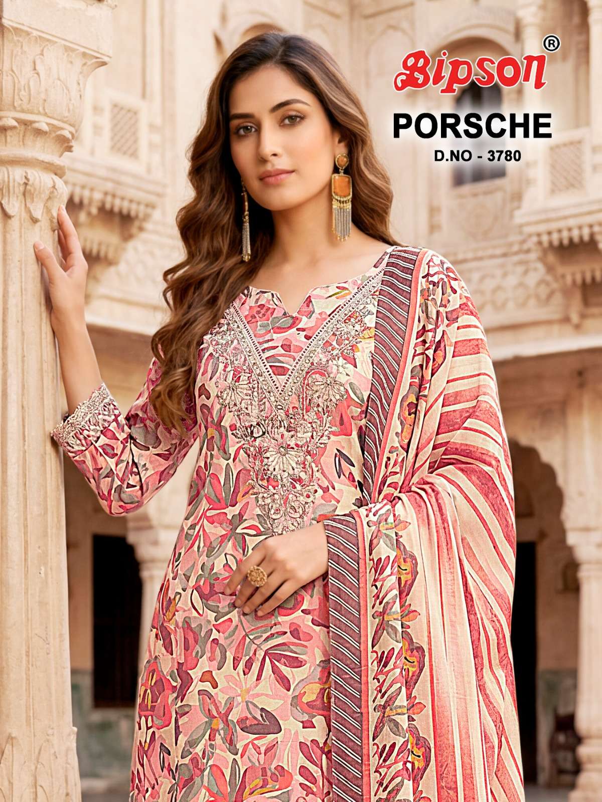 BIPSON PRINTS POURSHE 3780 MUSLIN PRINT WITH ETHNIC CODING W...