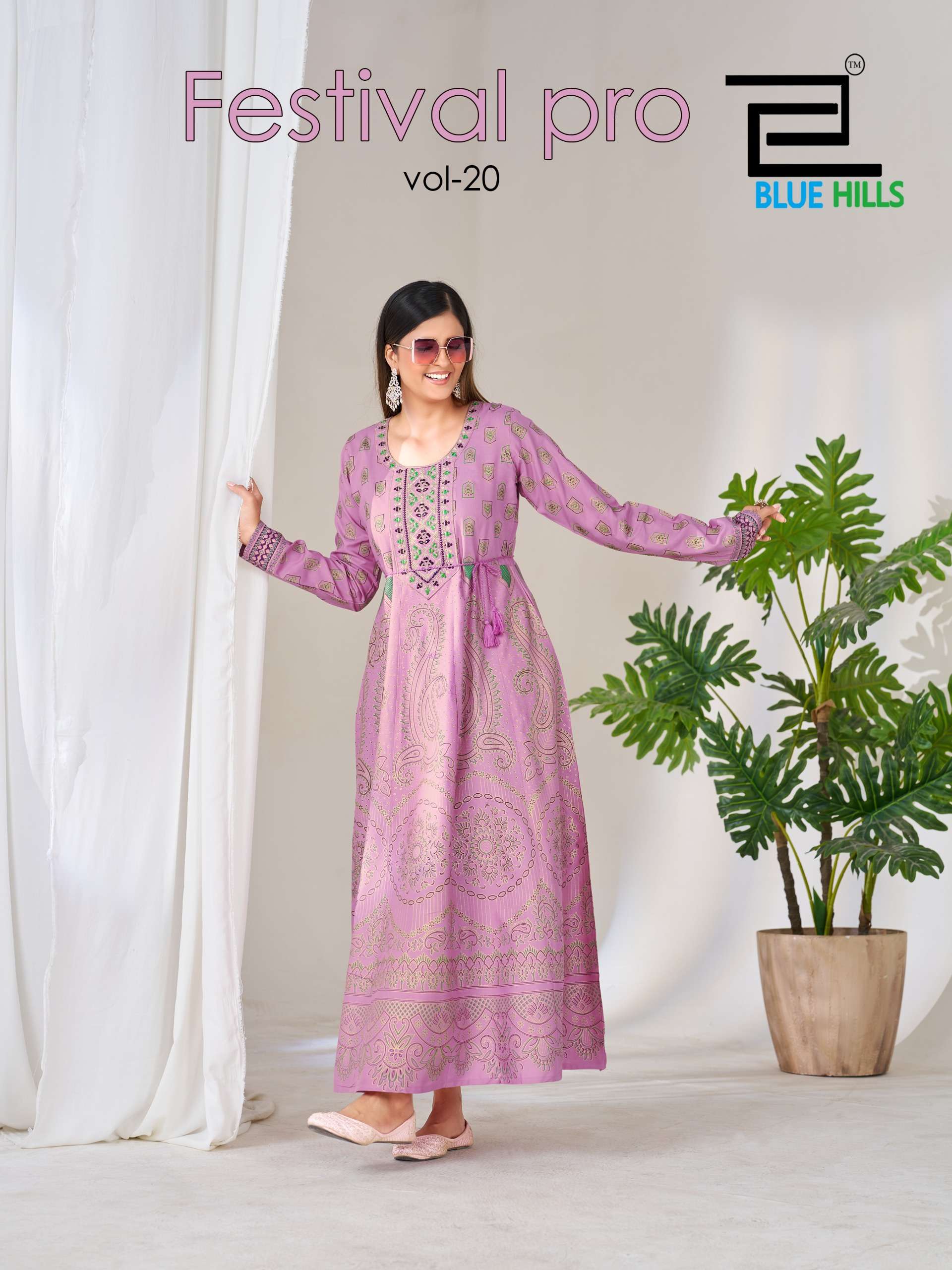 BLUE HULLS FESTIVAL PRO VOL 20 RAYON 14KG ANARKALI GOWN WITH...