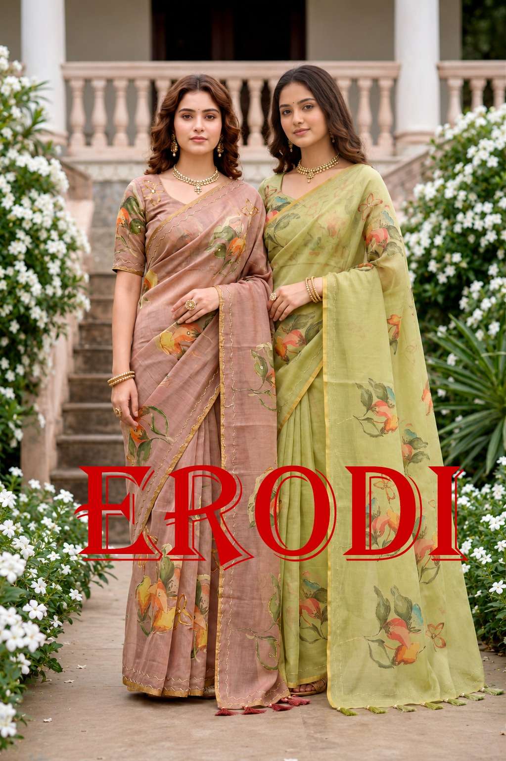 Bunawat Erodi 1001 To  1006 Linen Cotton Brush Print on Part...