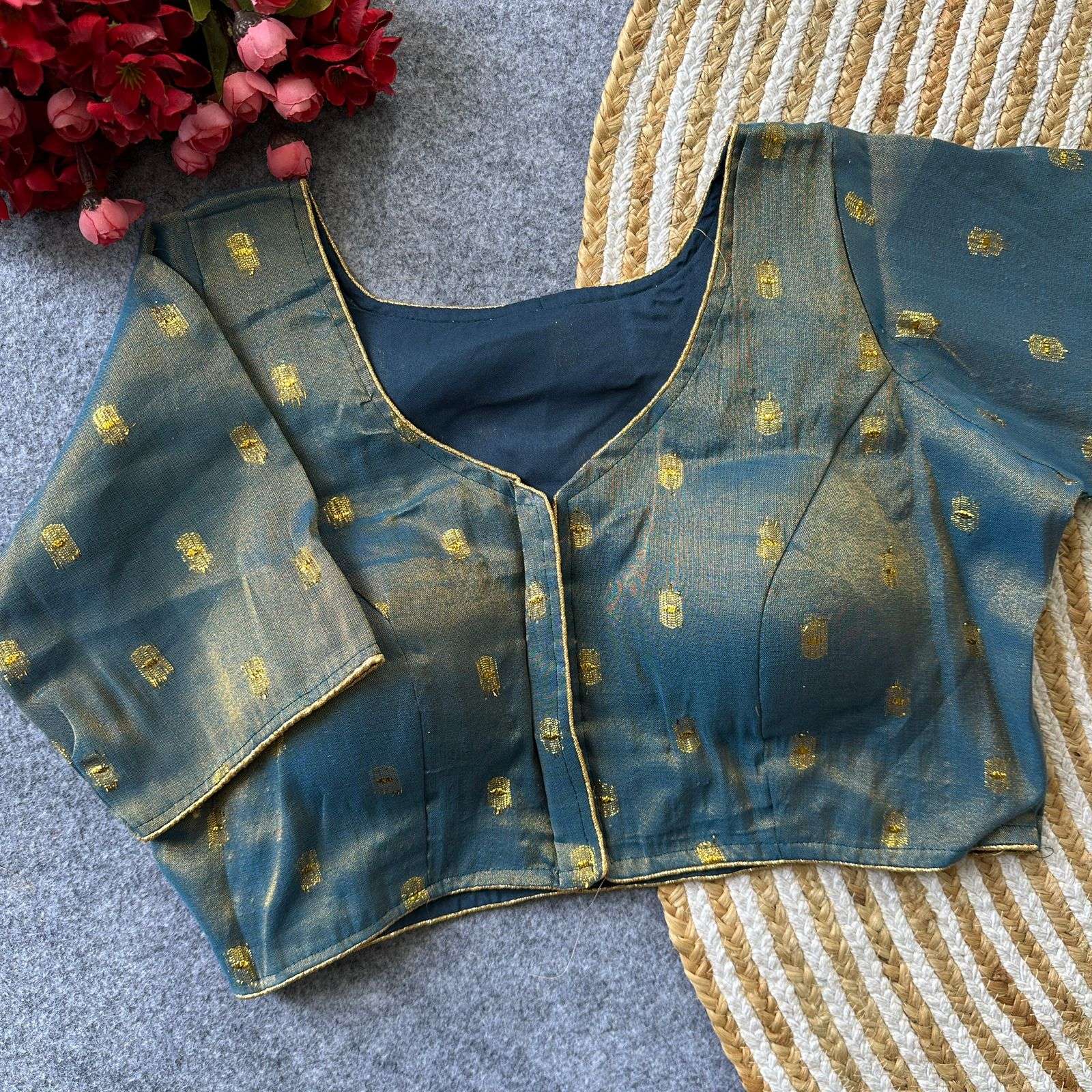  CHANDAN0 7 HEAVY AND SOUTH COTTON SILK FANCY FABRIC BLOUSE...