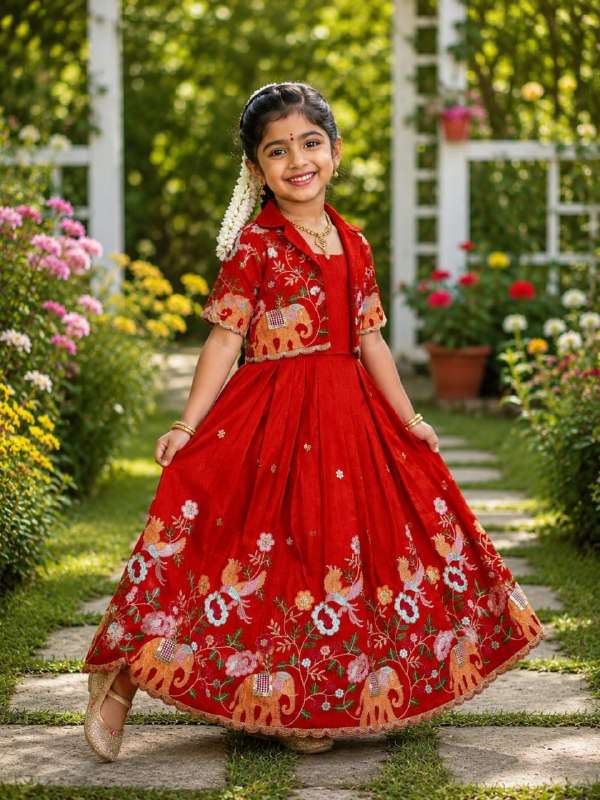 CHANDRAMAMMA KIDS GIRL LONG FROCK GOWN FESTIVAL SPECIAL INDI...