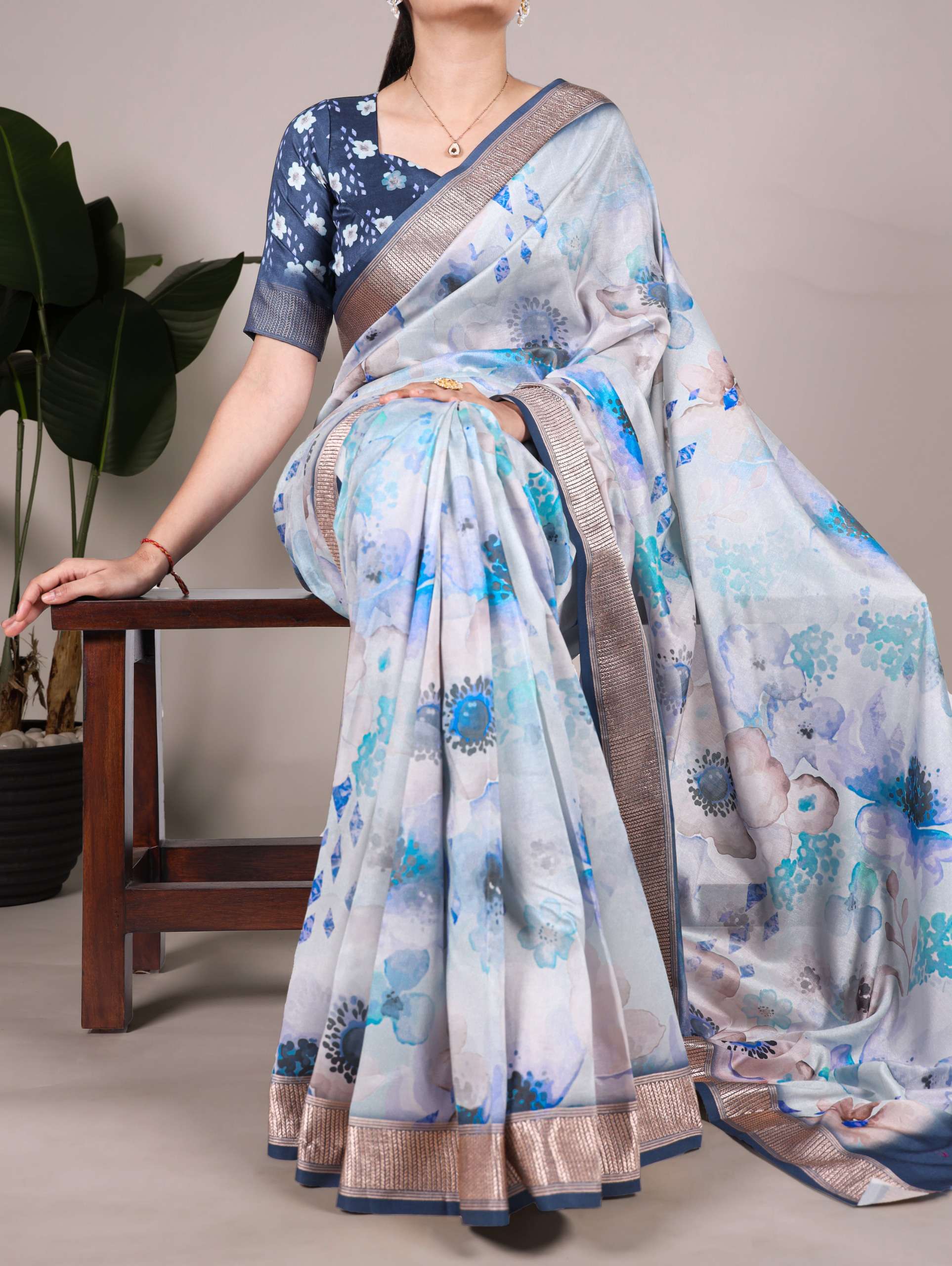 classic Tussar silk fancy fabric dreams and viscose schemes ...