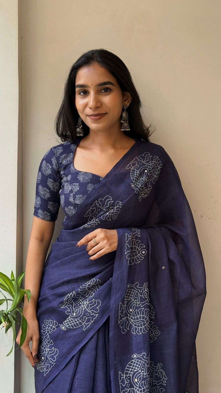 COMFORTABLE WEAR LINEN SILK FABRIC WITH MIRROR WORK SAREE WH...