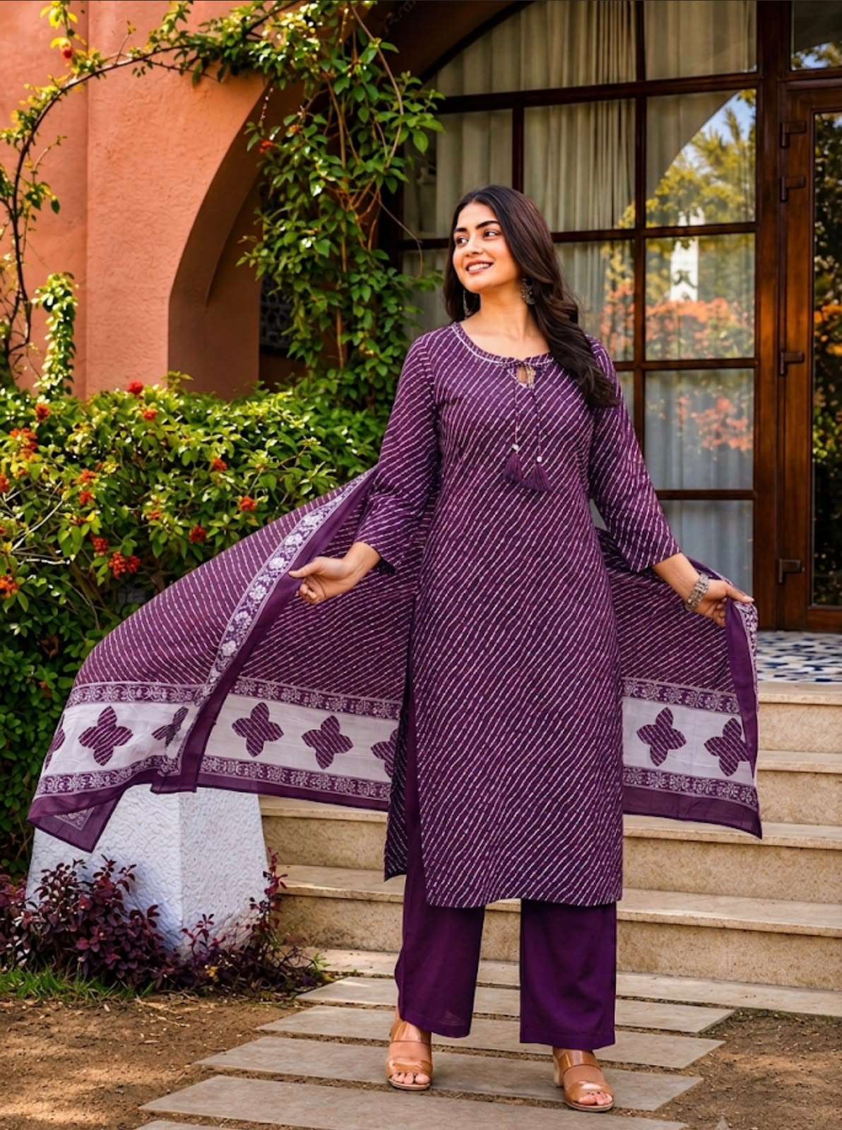 COTTON COLLECTION LINING PRINT DORI NECK SALWAR SUIT DAILY W...