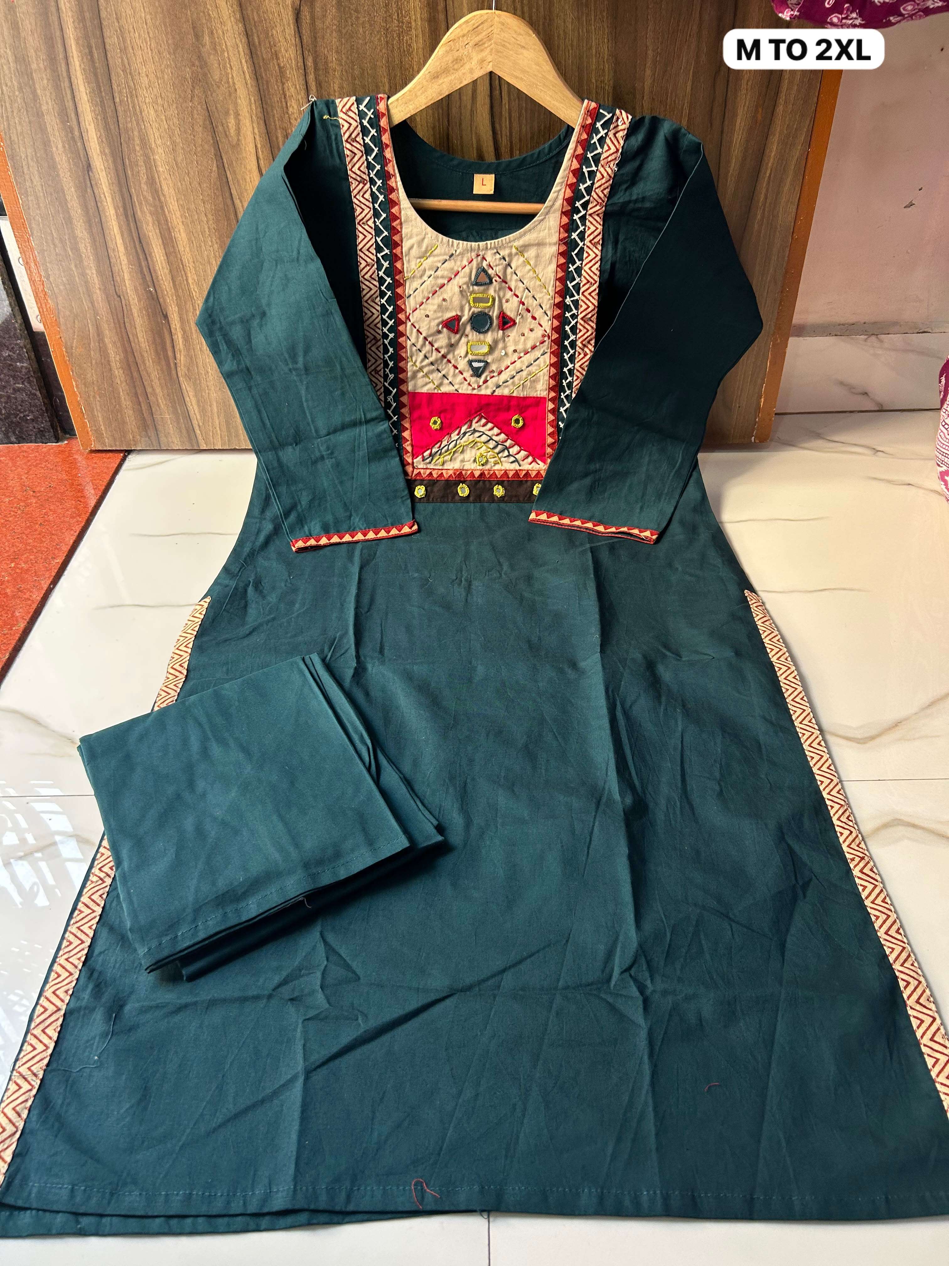 COTTON FABRIC STRAIGHT CUT KURTIS WITH PLAZO FOR DAILY WEAR ...