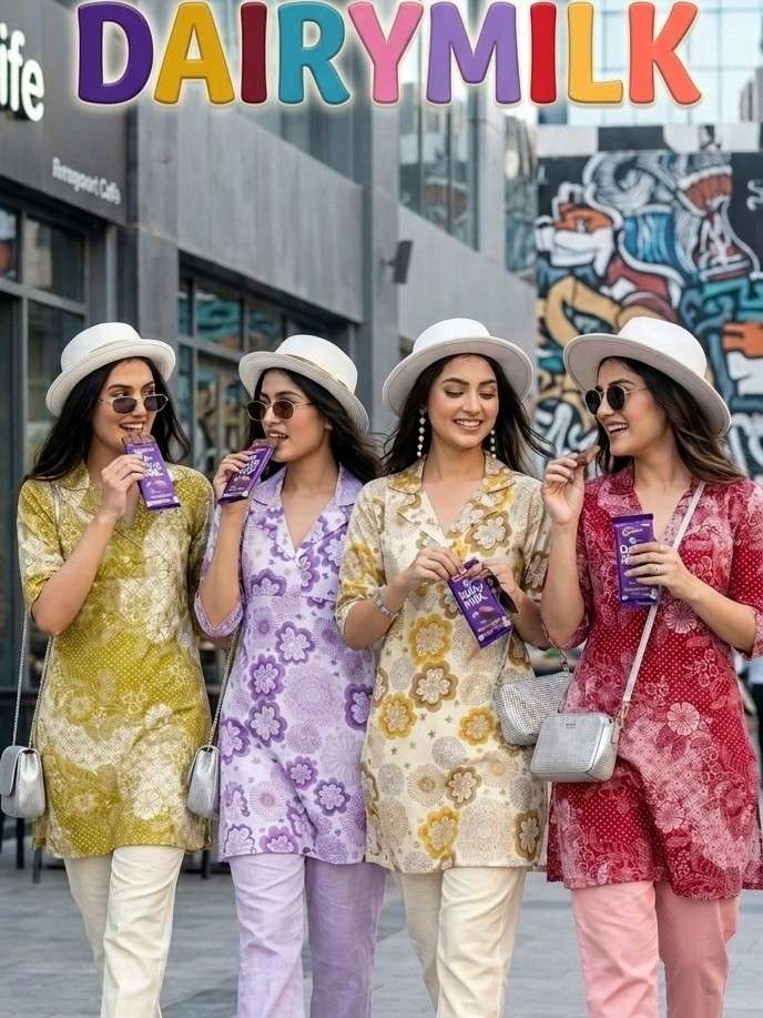 DAIRY MILK INDIAN SIMPLE DAILY KURTI PANT TO PRINTED COLLECT...