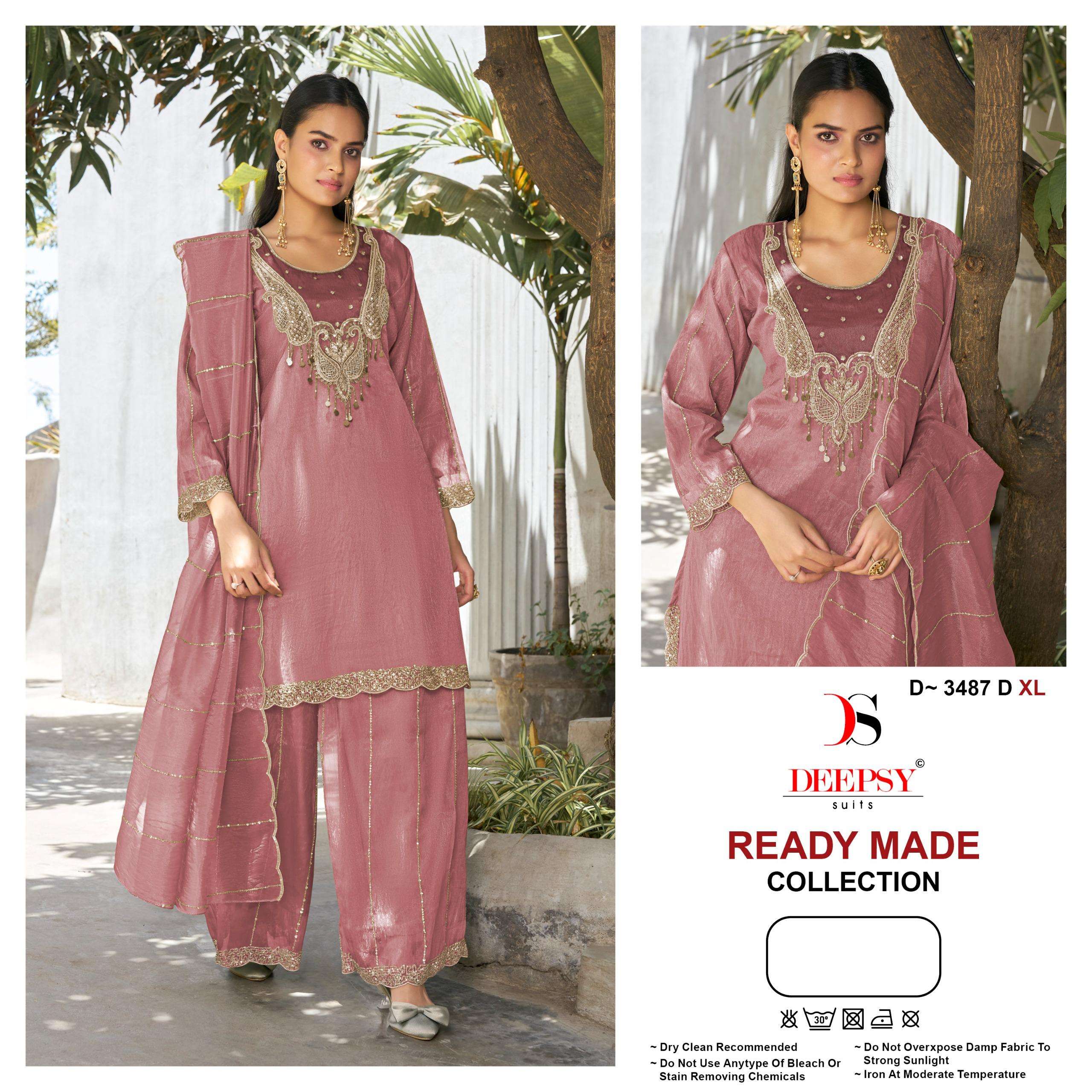 DEEPSY SUITS 3487 SALSA SILK WITH HEAVY JACQUARD KURTI PALAZ...