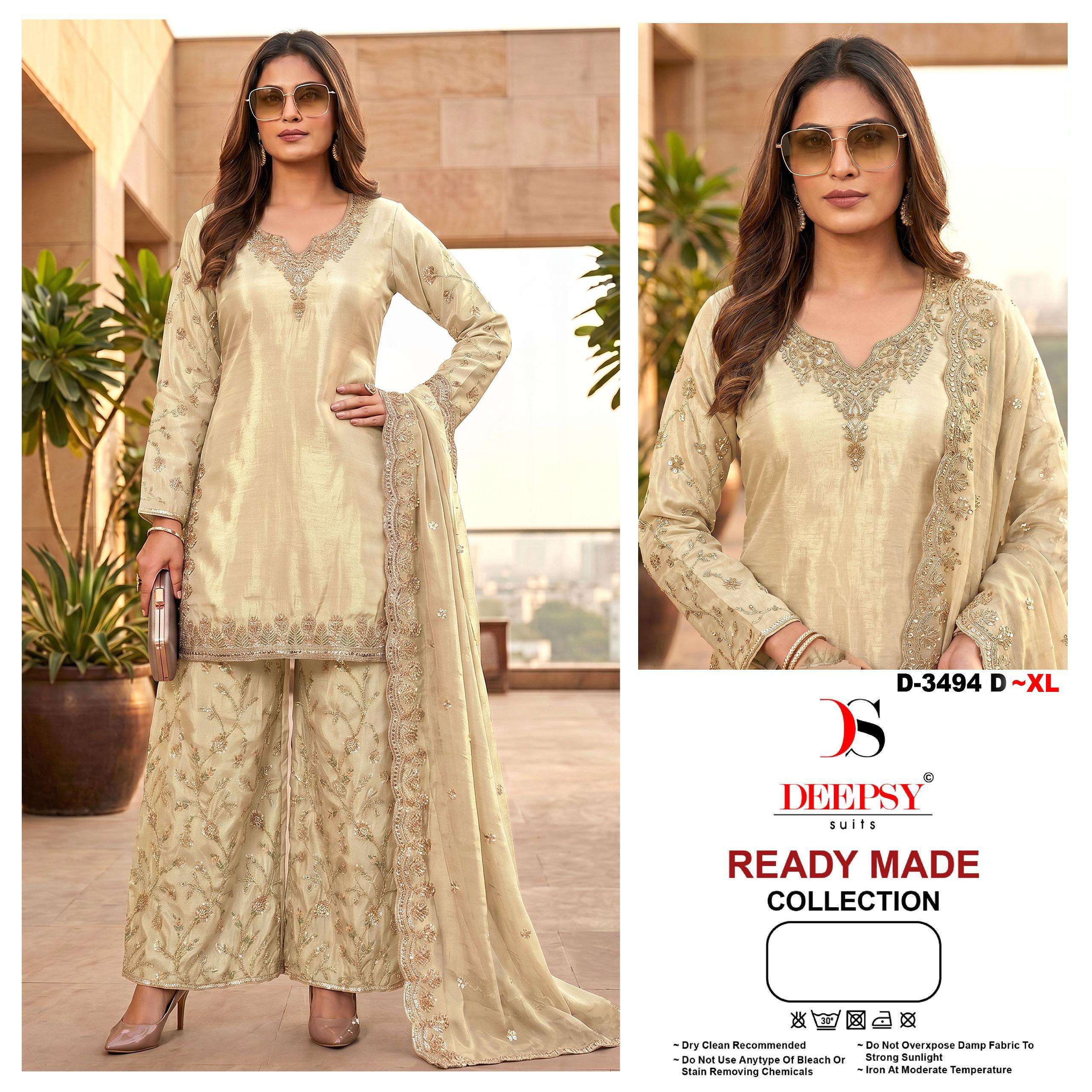 DEEPSY SUITS 3494 VISCOSE TISSUE SILK SALWAR SUIT TO READYMA...