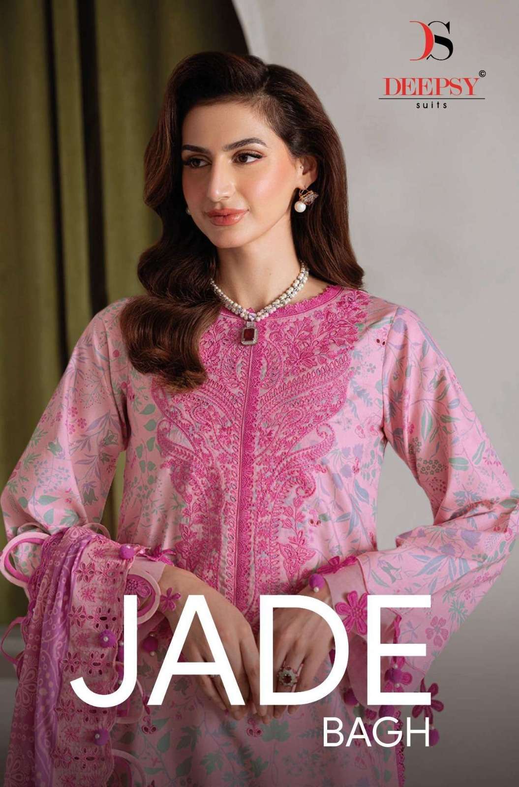 DEEPSY SUITS JADE BAGH COTTON PRINT SELF EMBROIDERY PAKISTAN...