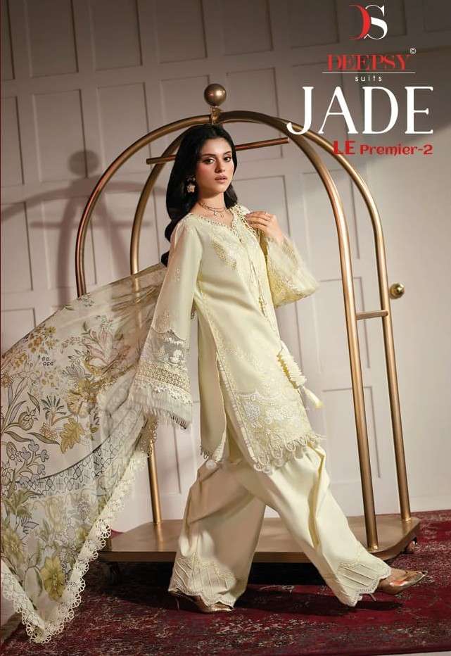 DEEPSY SUITS JADE LE PREMIER VOL 2 COTTON HEAVY EMBROIDERY P...