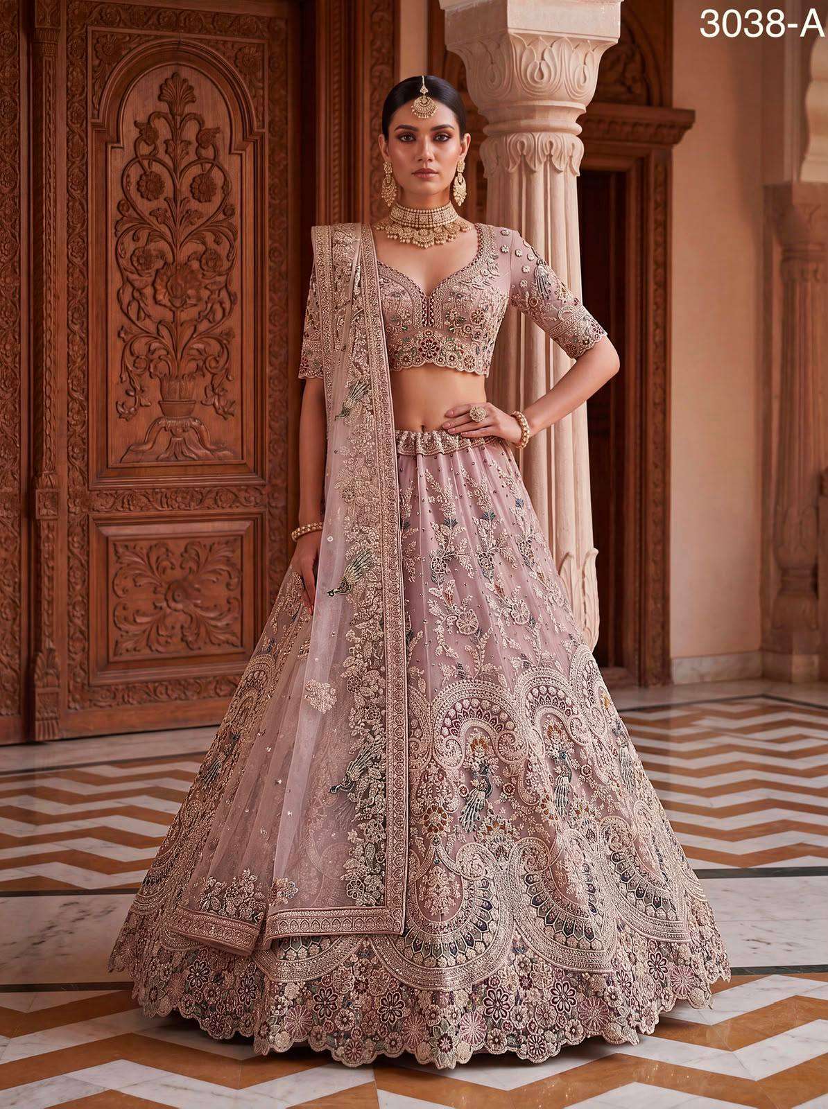 designer and Premium Net fabric Traditional Paisleys and Emb...