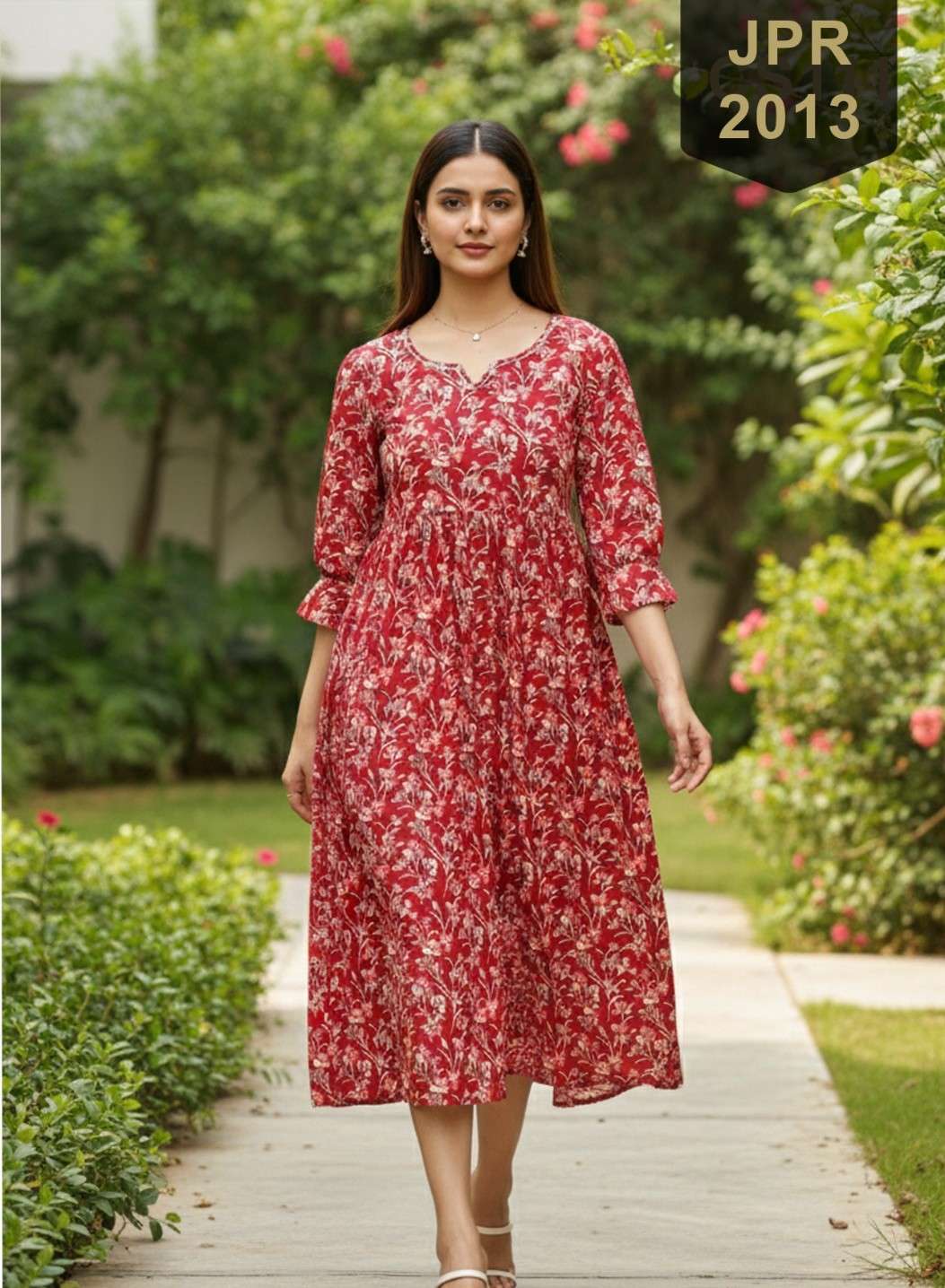 DRESS FLORY VOL 3 WESTERN LOOK DAILY FASHION COTTON FROCK CA...