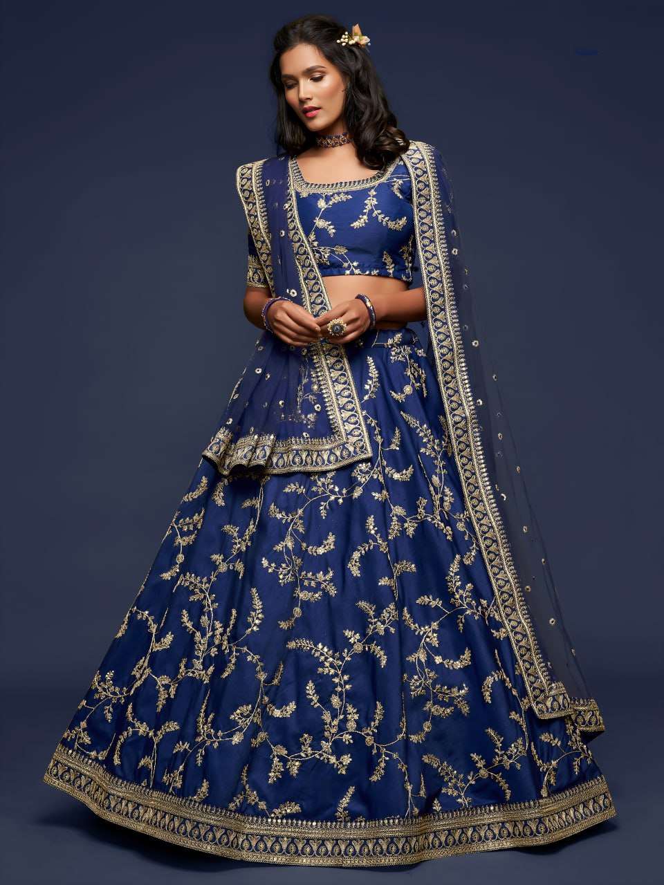   elegant and beautiful Navy Blue colour with versatile Em...