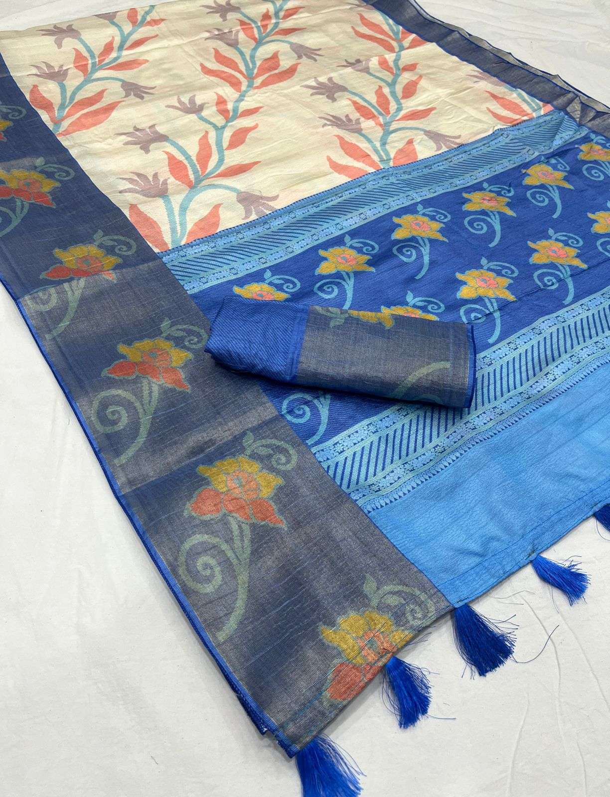 Exclusive crushed Crunchy silk fancy fabric with Patola prin...
