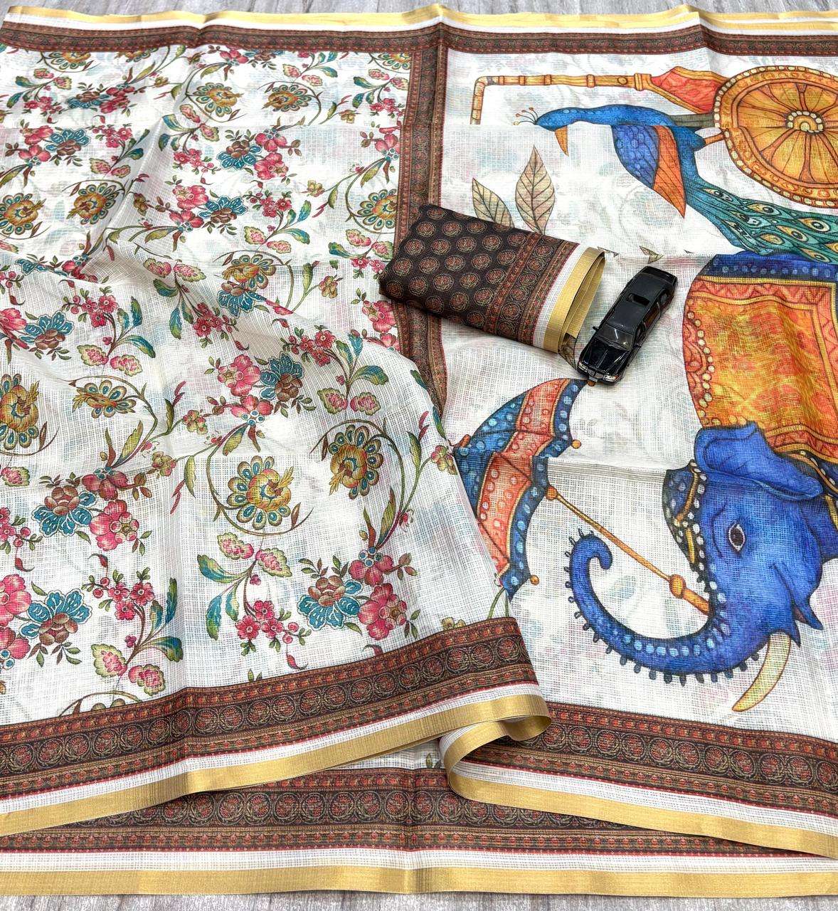 fancy and beautiful Kota Doriya silk fancy fabric Digital Pr...
