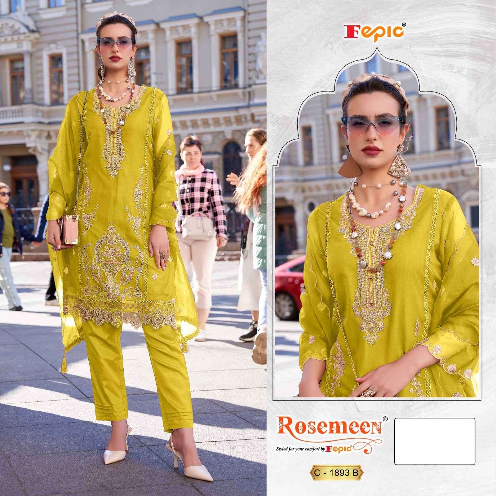 FEPIC ROSEMEEN 1893 ORGANZA EMBROIDERED PAKISTANI DRESS EID ...