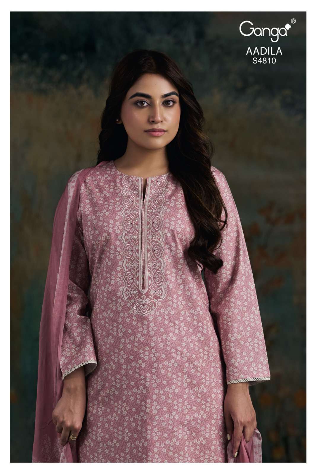 GANGA AADILA 4810 COTTON PRINTED WITH EMBROIDERY SALWAR KAME...