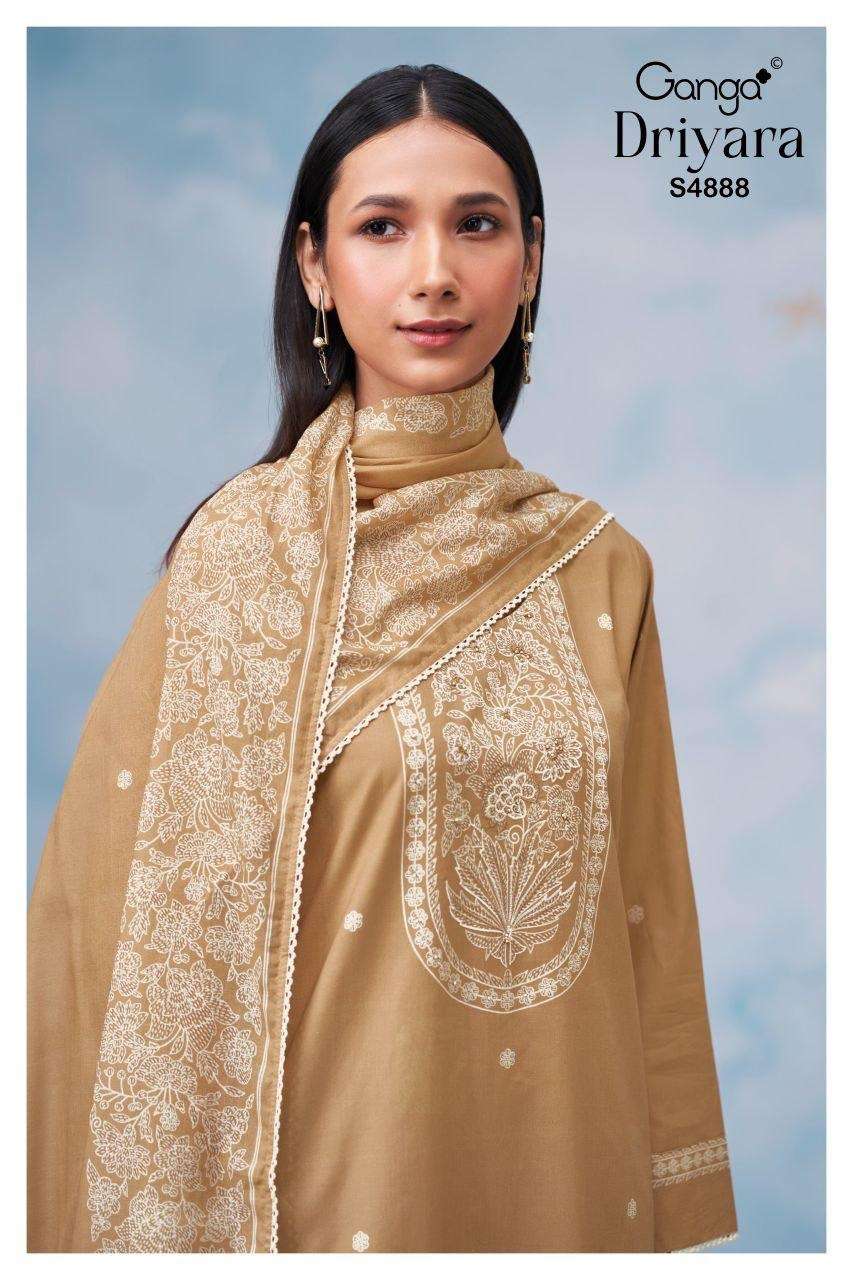 GANGA DRIYARA 4888 COTTON PRINTED WITH HAND WORK SALWAR SUIT...