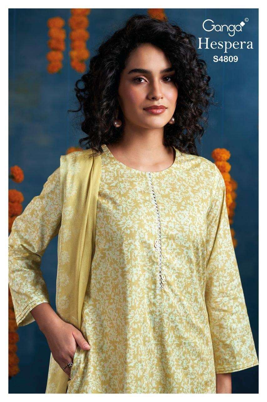 GANGA HESPERA 4809 COTTON PRINTED WITH EMBROIDERY SALWAR KAM...