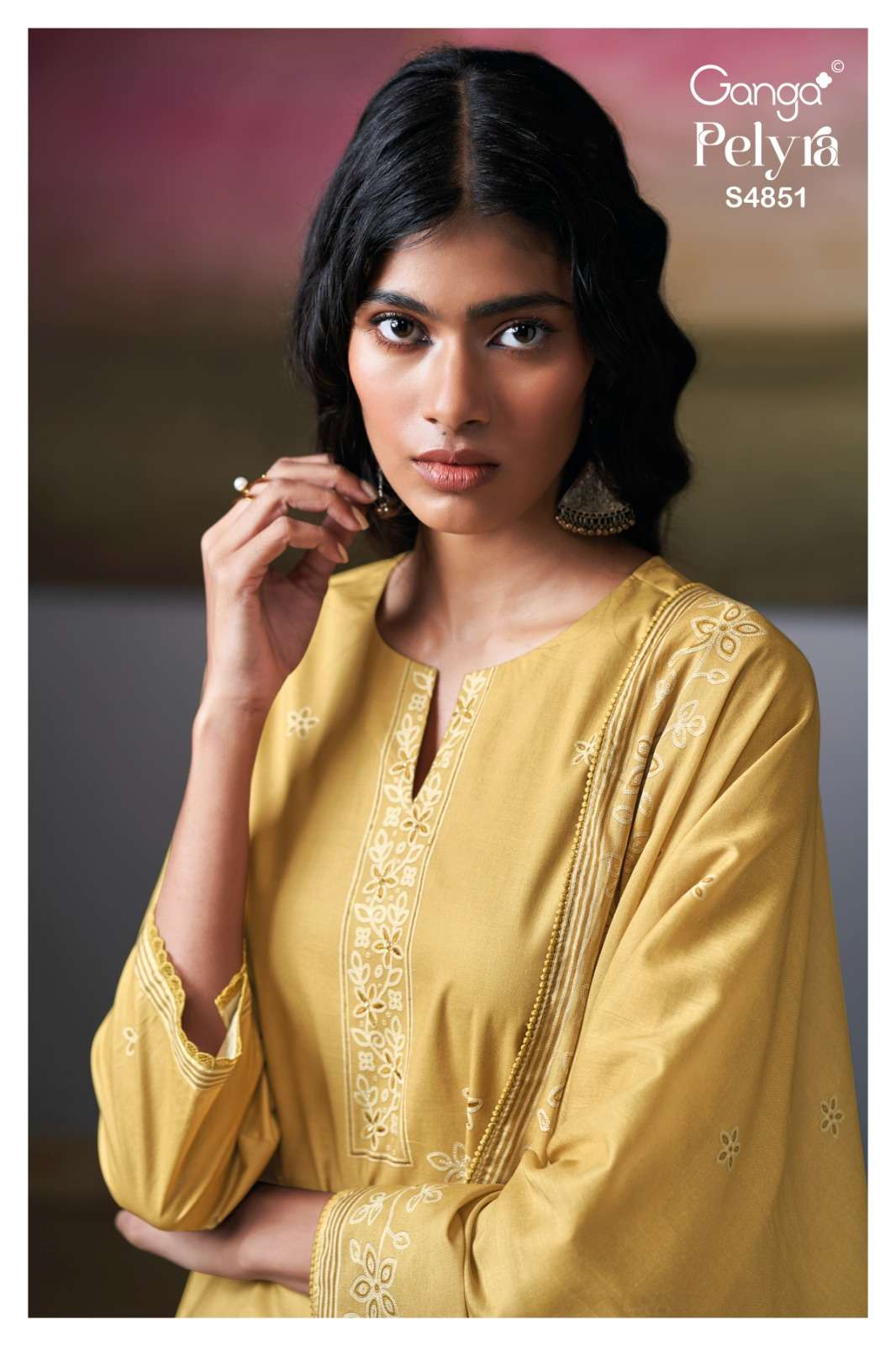 GANGA PELYRA 4851 PRINTED WITH HAND EMBROIDERY SALWAR KAMEEZ...