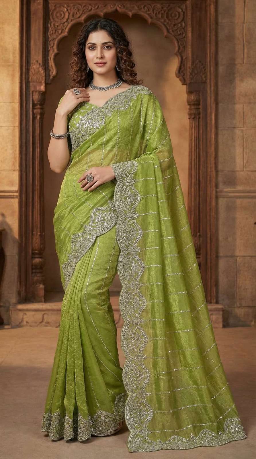  Gitika designer and fancy Pure Chiffon Silk fancy fabric s...