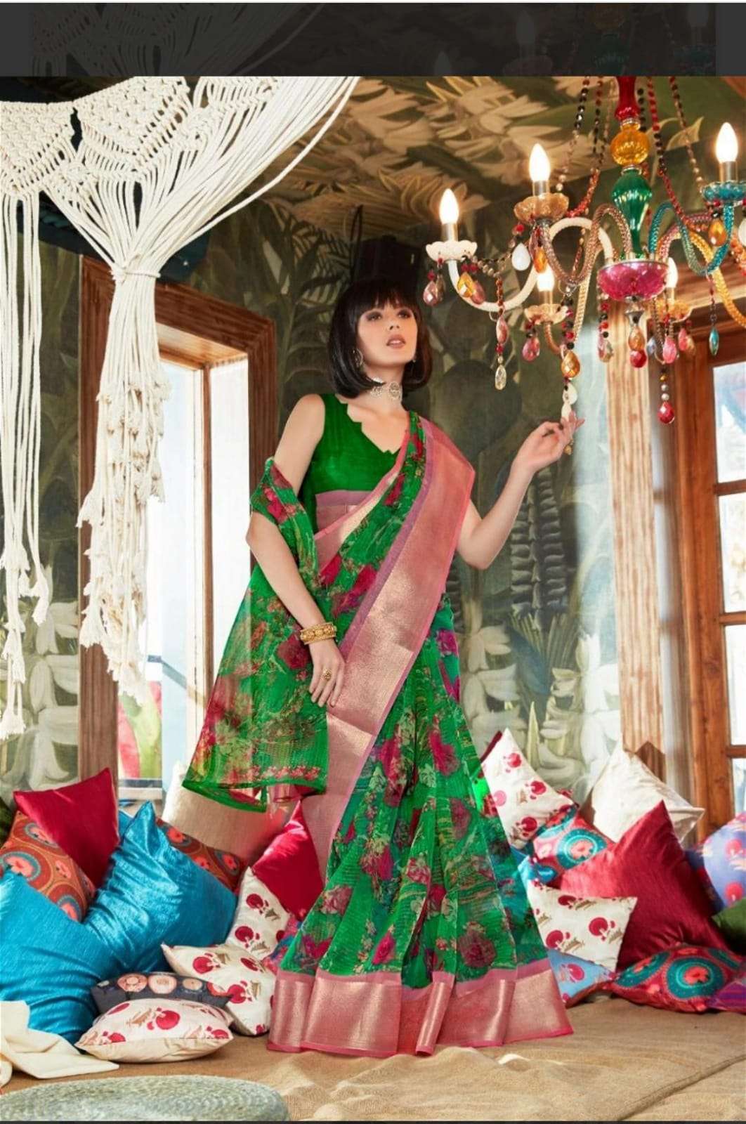 Grand Launching soft Organza fancy fabric with excellent Col...