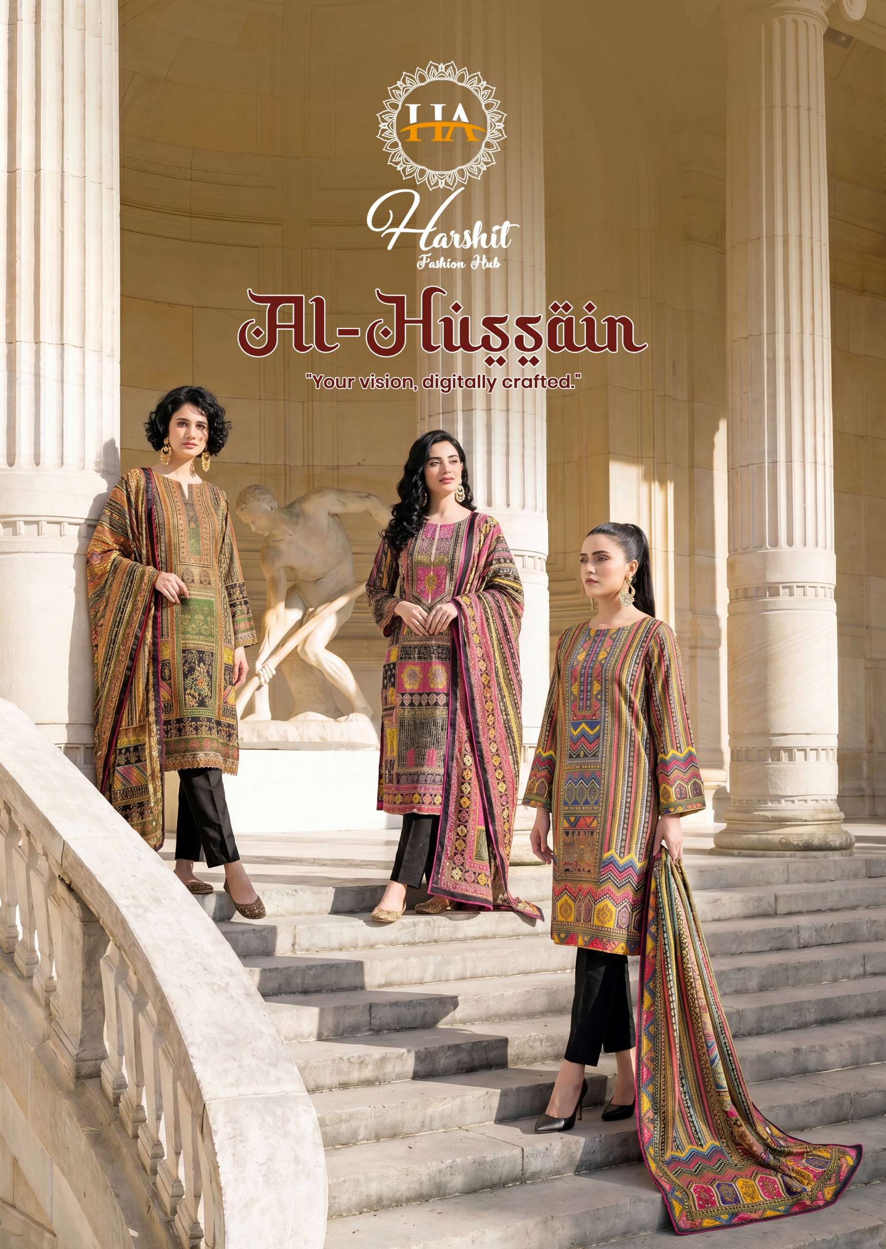 HARSHIT FASHION AL HUSSAIN ZAM DIGITAL PRINT WITH AARI WORK ...