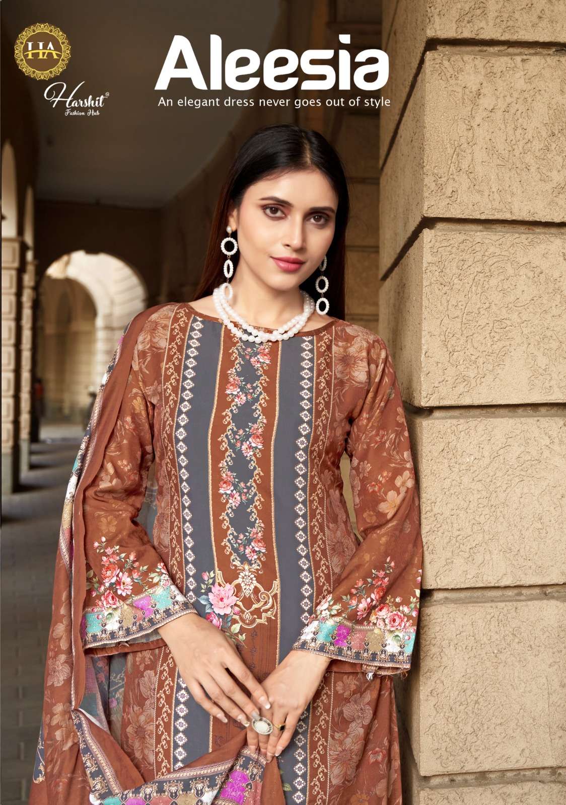 HARSHIT FASHION ALEESLA MASLIN DESIGNER PRINT SALWAR SUIT TR...