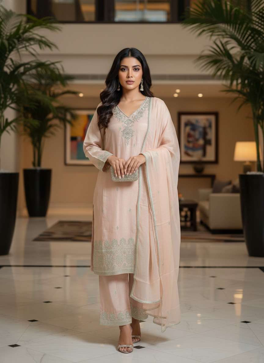 HOF 522 SERIES SILK WITH SEQUENCE WORK SALWAR SUIT PARTY WEA...