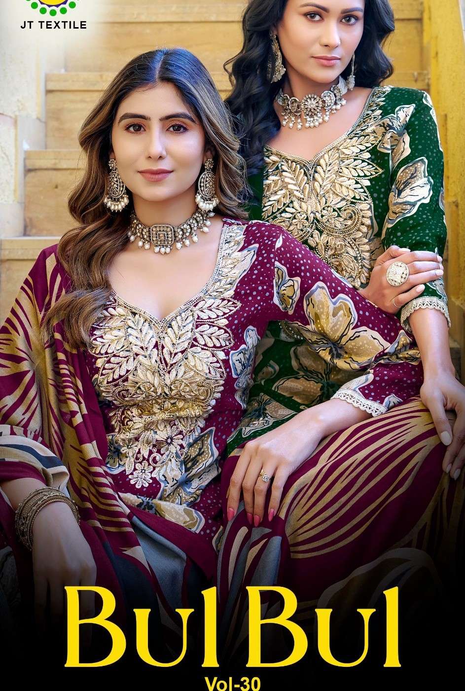 JAMATMAL BULBUL 30 PREMIUM WORK RAYON BLACK DESIGN SALWAR SU...