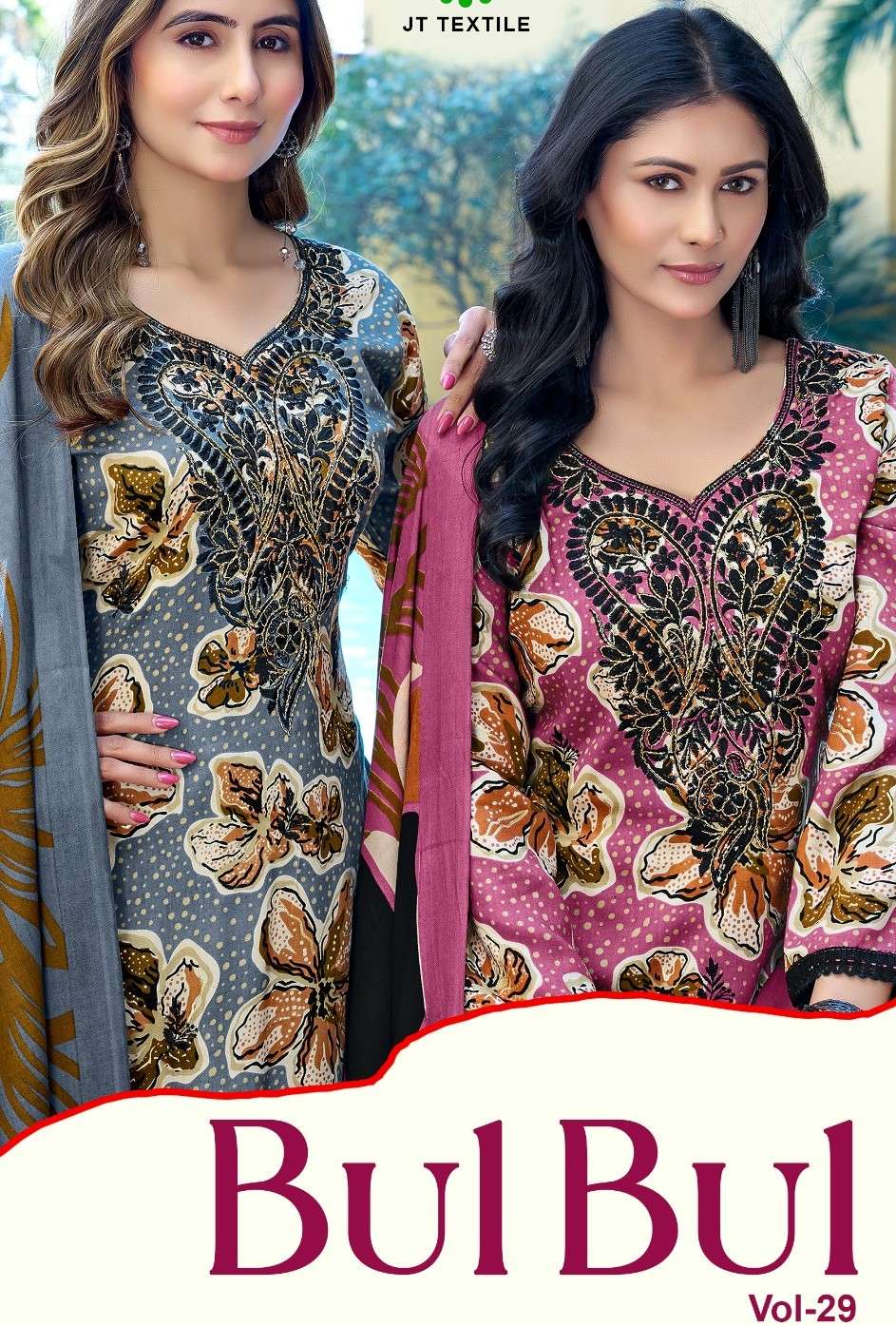 JAMATMAL BULBUL VOL 29 RAYON FABRIC MULTI COLOR SUIT BLACK P...