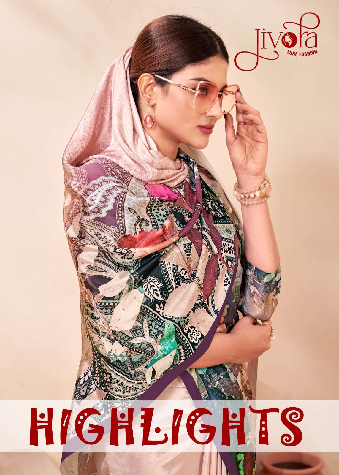 Jivora Highlight 4001 To 4017 Soft Crape Silk With Modern Di...