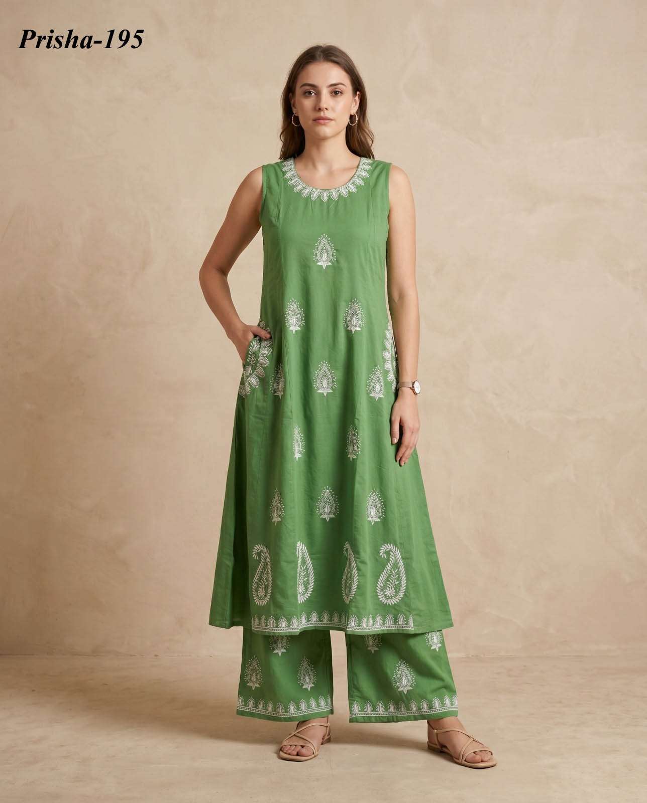 K 1055 HEAVY RAYON ALINE CORD SET TREND SLEEVELESS DAILY WEA...