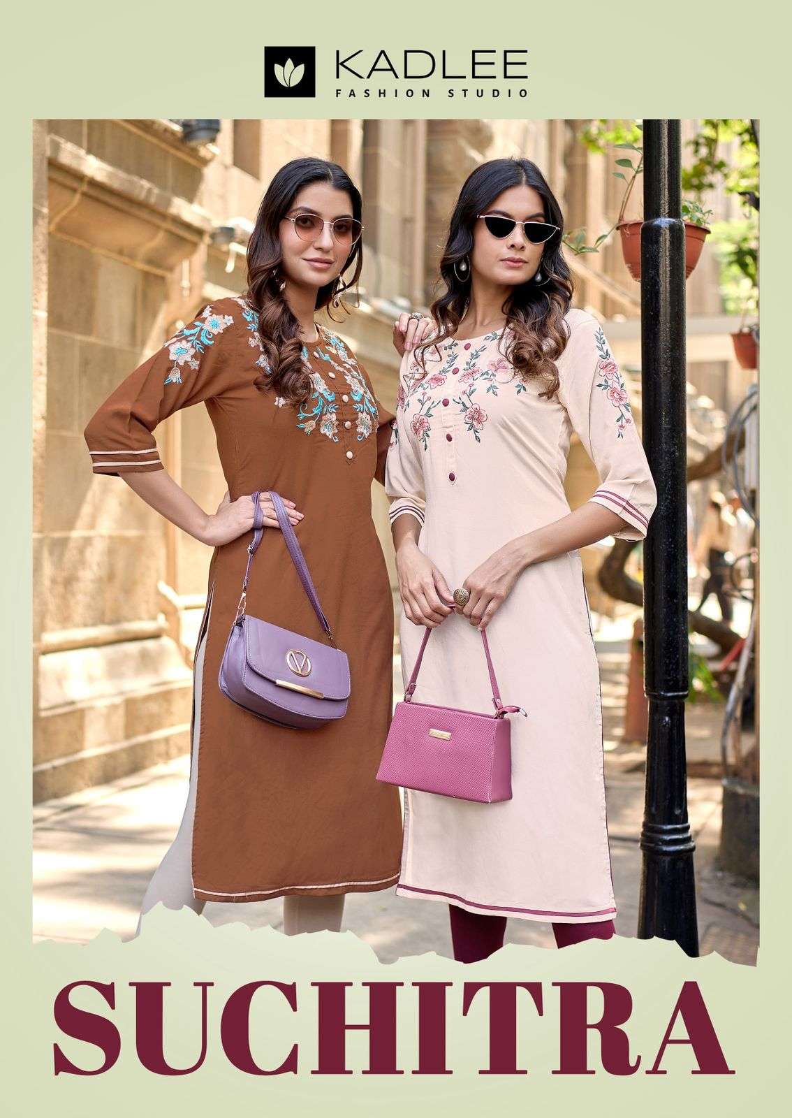 KADLEE SUCHITRA RAYON THREAD WORK KURTI CATALOGUE WOMEN DAIL...