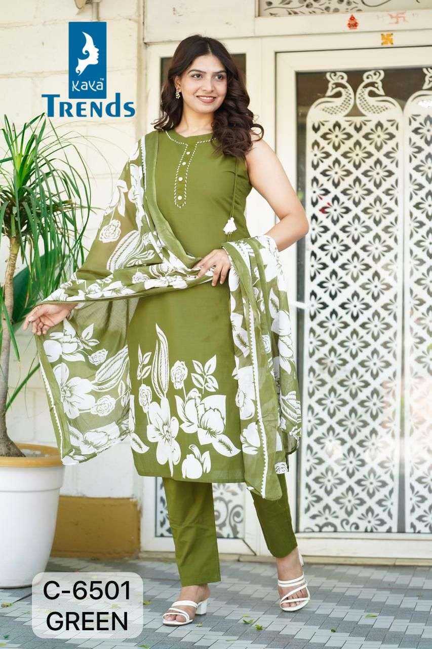 KAYA TRENDS 6501 COTTON DAMAN DISCHARGE PRINT SALWAR SUIT SU...
