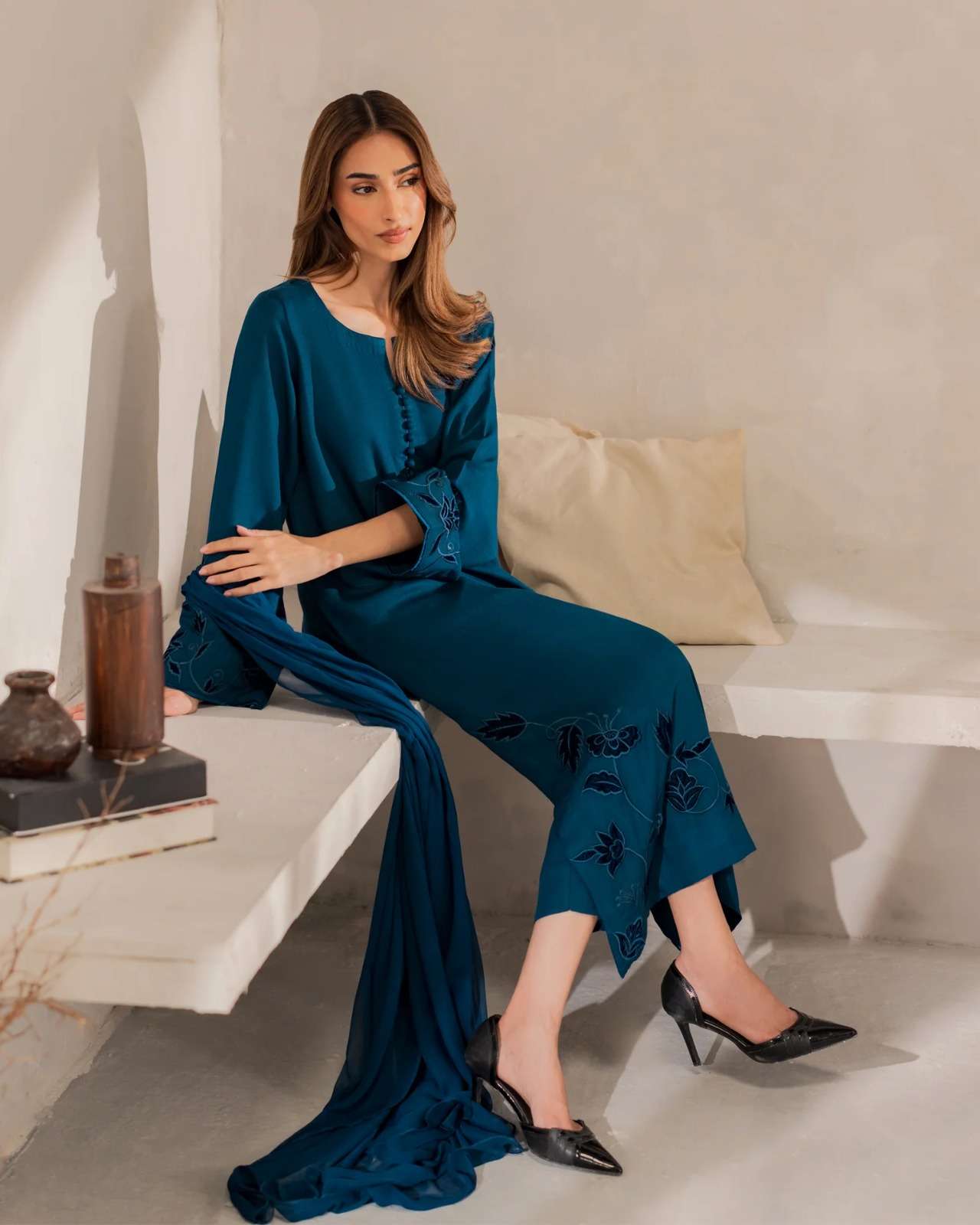 KF 201 HEAVY CHANDERI COTTON WITH SEQUENCE PAKISTANI SUIT EI...