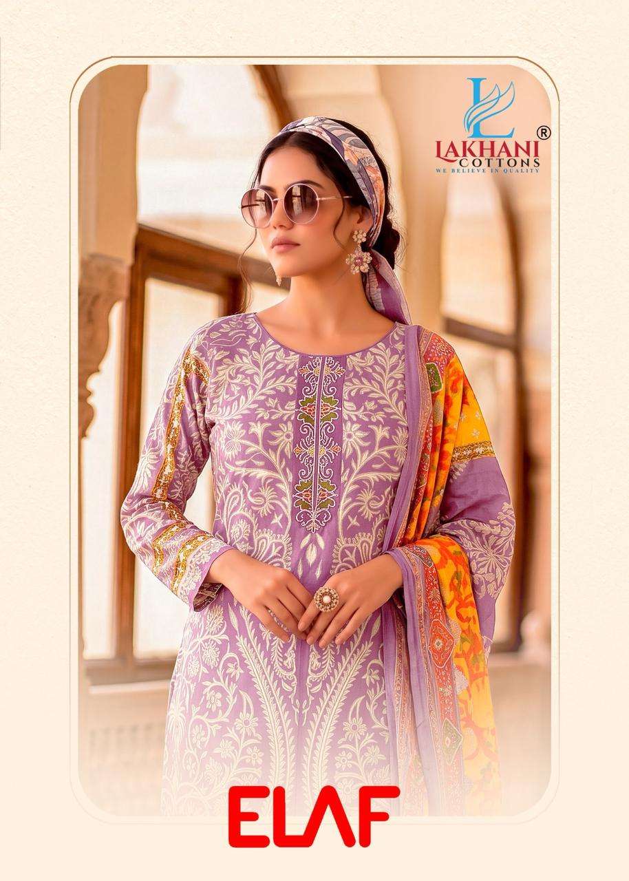 LAKHANI COTTONS ELAF CLOTHING COTTON SUIT WITH EMBROIDERY WO...