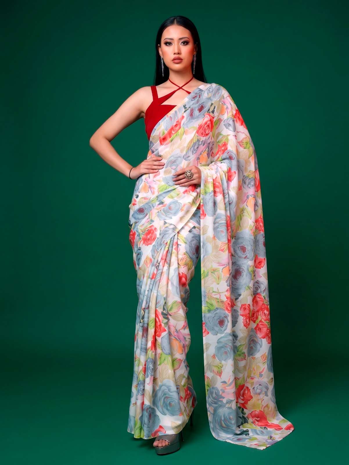 Let the soft touch of satin and blooming florals carry your ...